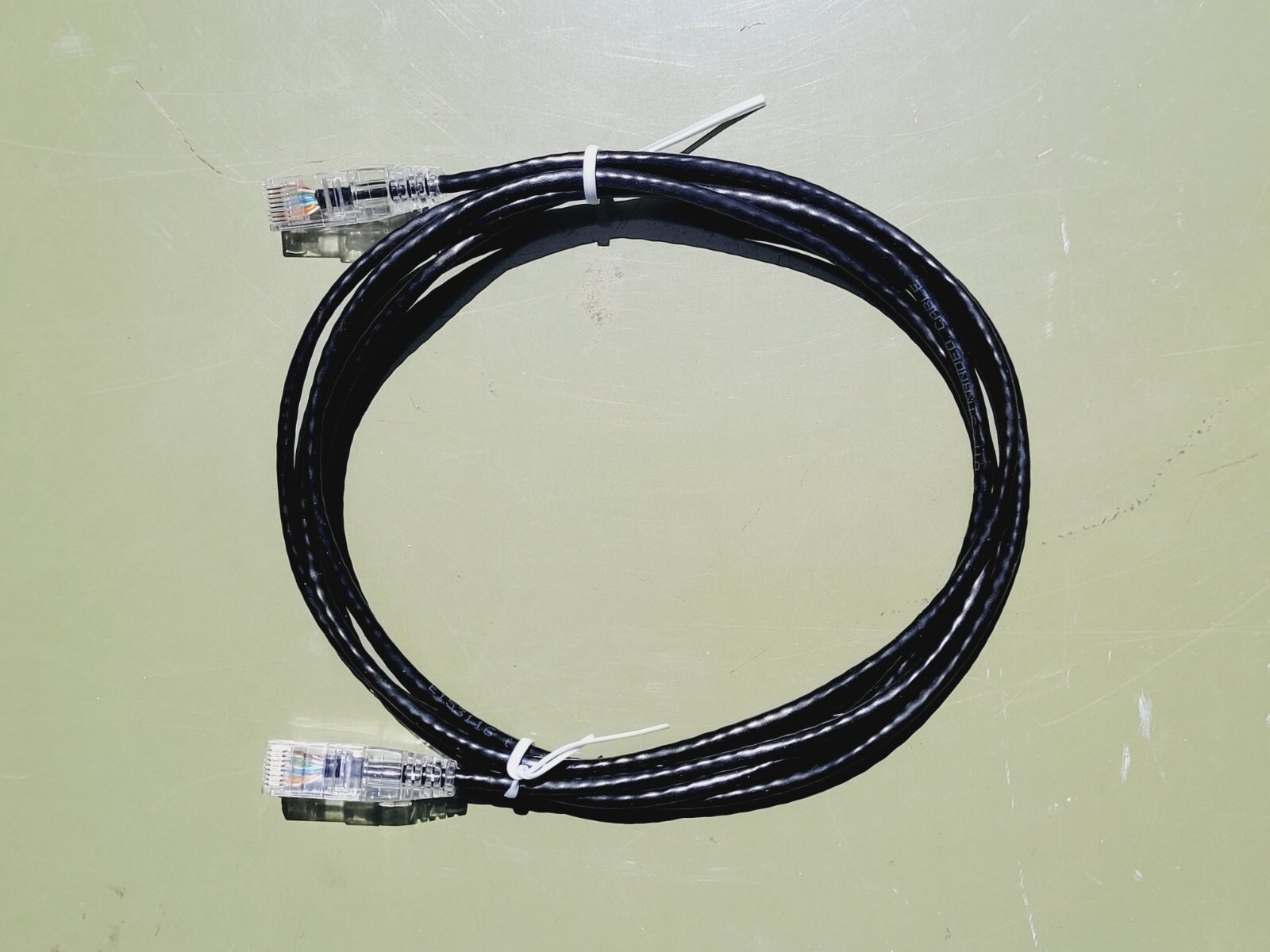 Set of 4 Lynn Electric Black 7ft Cat6 UTP Ethernet Patch Cord 28AWG ULTRA SLIM