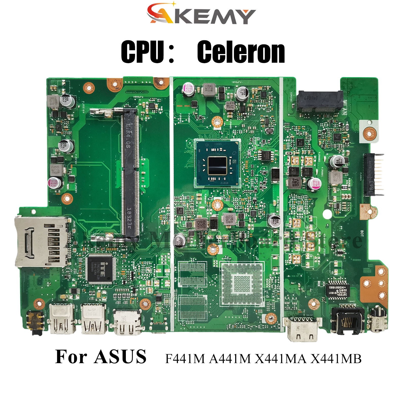 X441MA Laptop Motherboard For ASUS F441M A441M X441MAR Mainboard W/ CPU tests OK