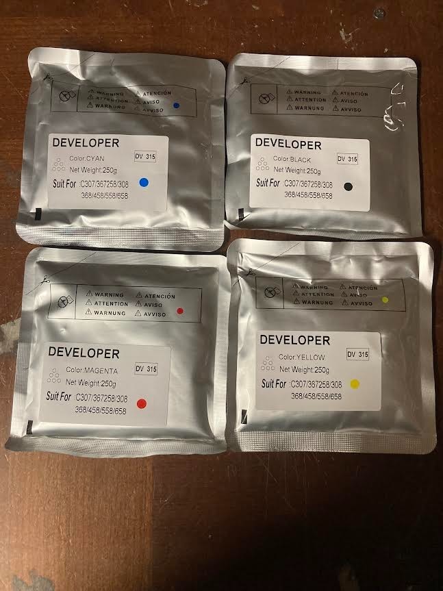 4 X  250g Developers for Konica Minolta Bizhub C250i C251i C300i C301i DV-315
