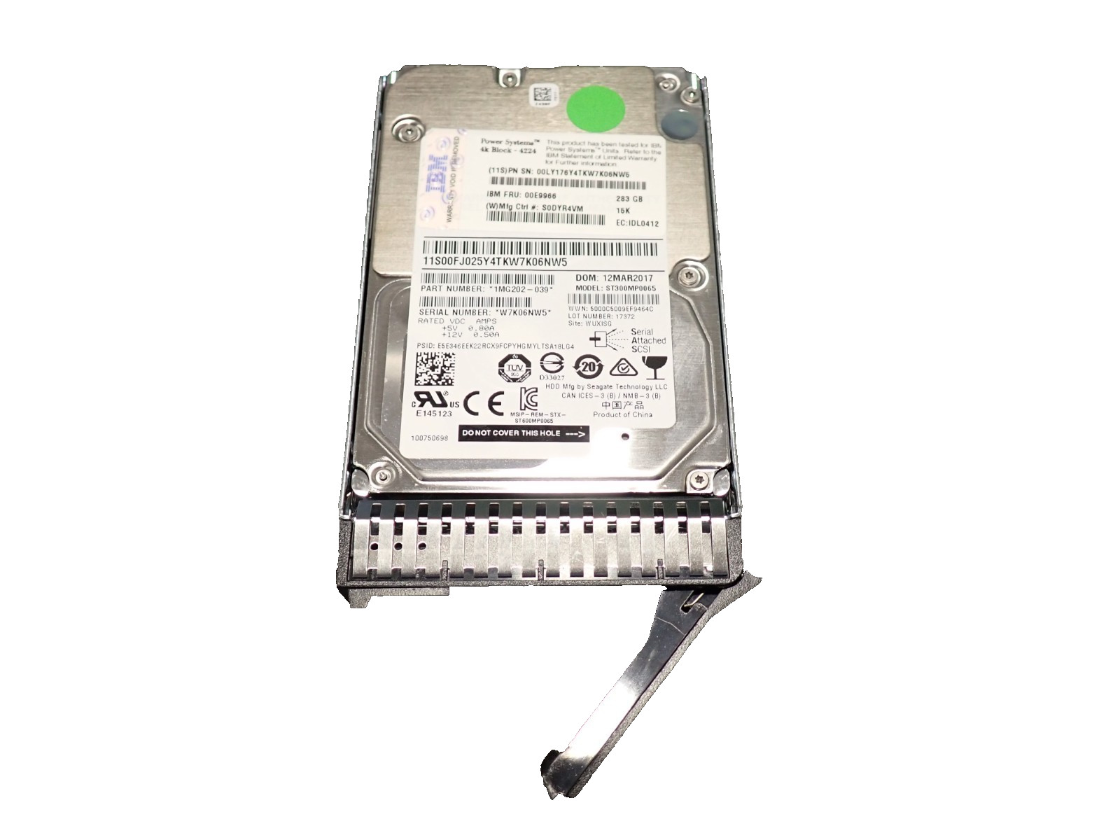 IBM 00E9906 283GB High-Performance 15K SAS 2.5 inch HDD Internal Hard Disk Drive