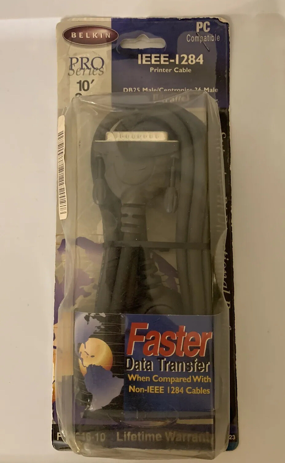 Belkin IEEE 1284 Printer Cable DB25 Male Parallel 10' pro Series New in Package
