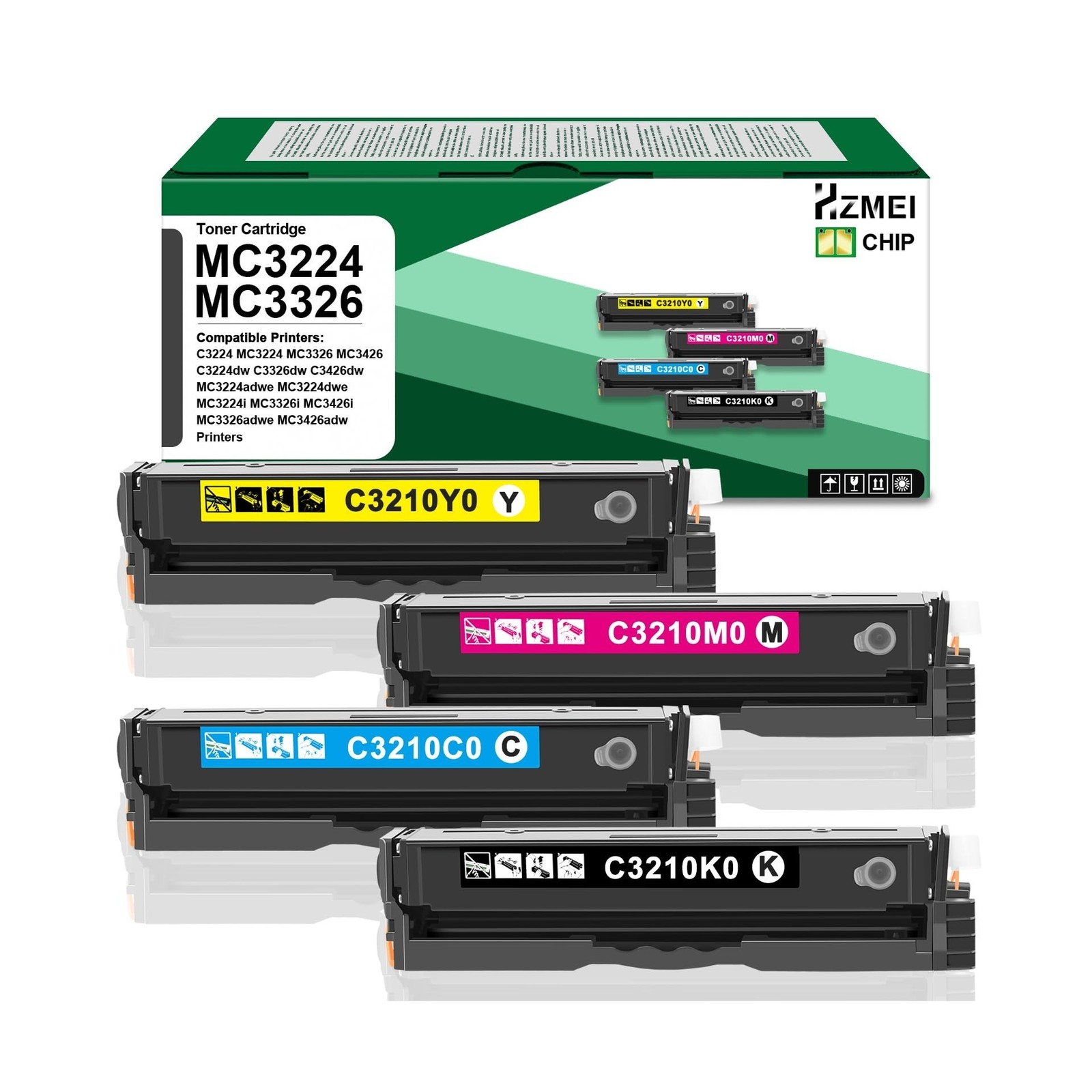 High Yield MC3224 MC3326 Toner Cartridge for Lexmark C3210K0 C3210C0 C3210M0 ...