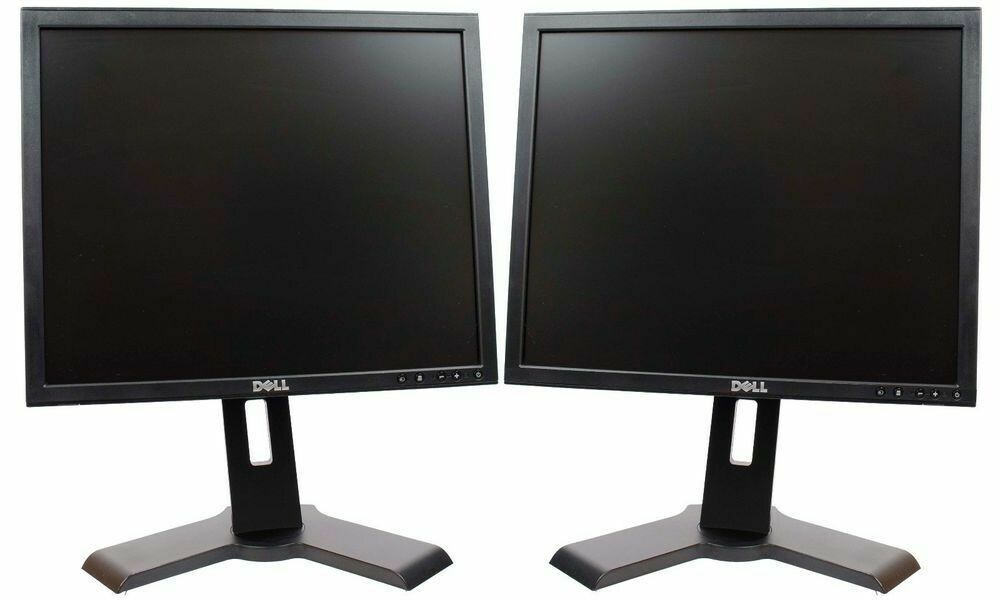🔥 Dual Dell UltraSharp 17"  Black/ Black 17-inch  LCD Monitors W/USB 