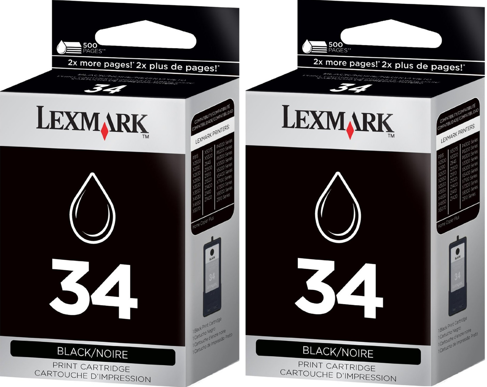 New Genuine Lexmark 34 2PK Ink Cartridges X Series X5450 X5250 P Series P4350