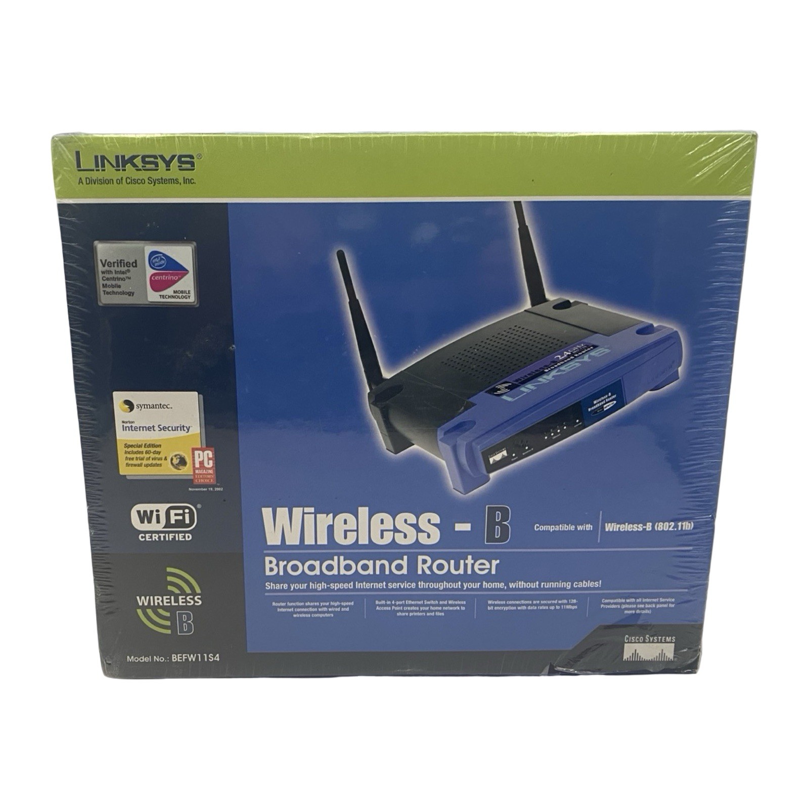NEW Linksys BEFW11S4 Wireless-B 802.11b Broadband Router Factory Sealed NOS