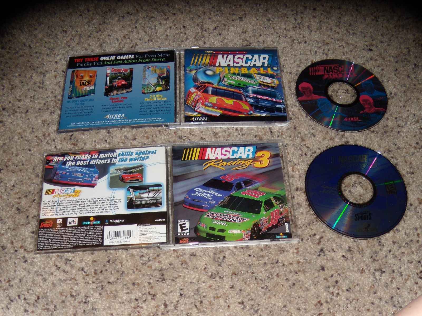 3-D Ultra Nascar PInball & Nascar Racing 3 PC Games 