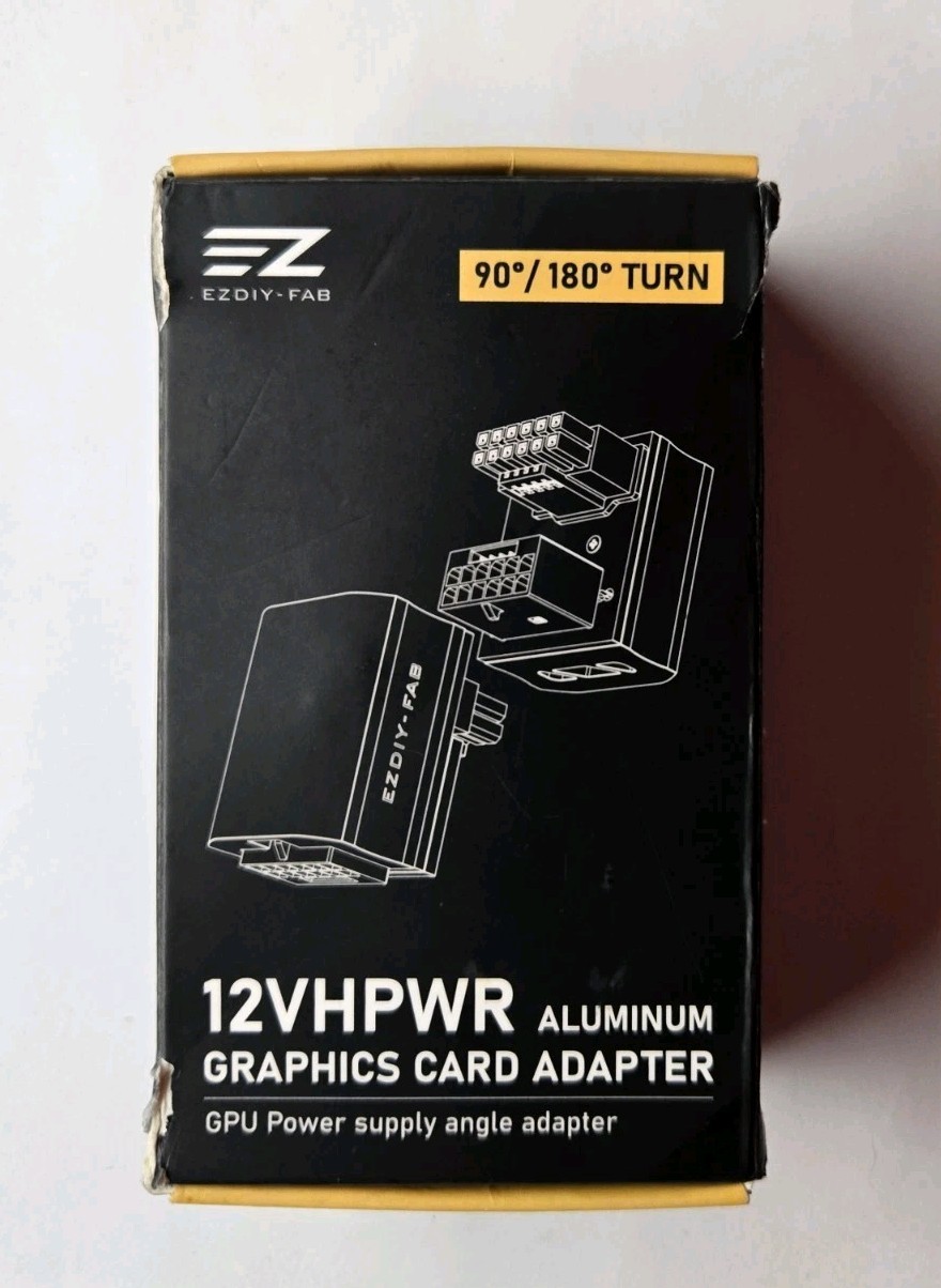 EZDIY-FAB 12VHPWR 12+4 Graphics Card Adapter (Model:EZDIP189) 90 Angle(Black)New