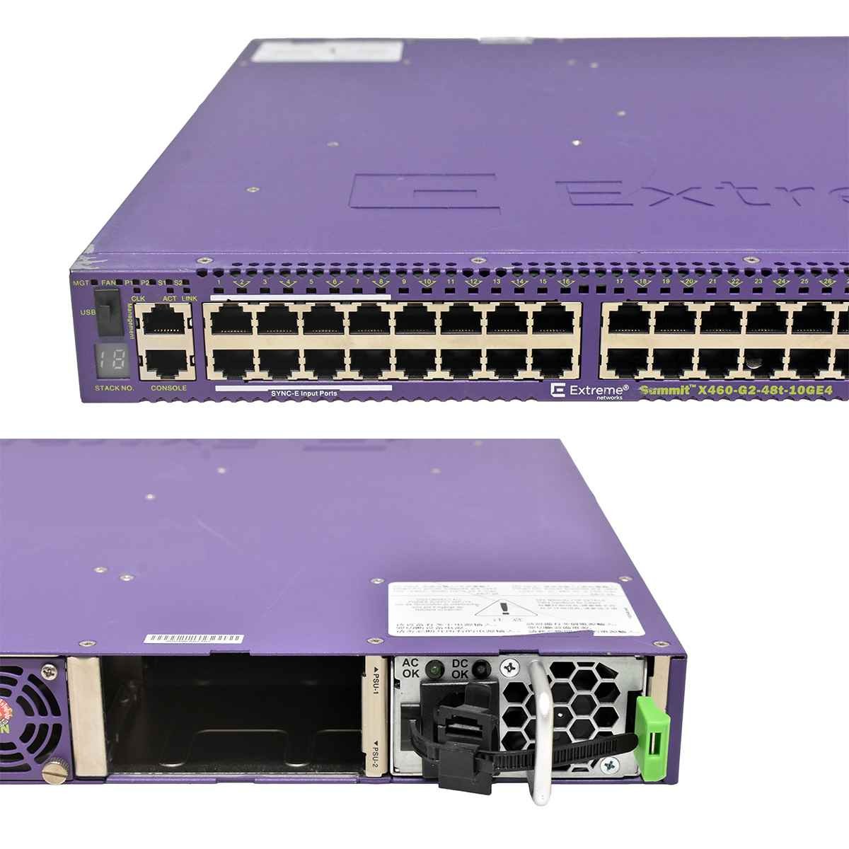 Extreme Summit X460-G2-48t-10GE4 Base 16702 48-Port RJ-45 GE Switch 4x 10G SFP+