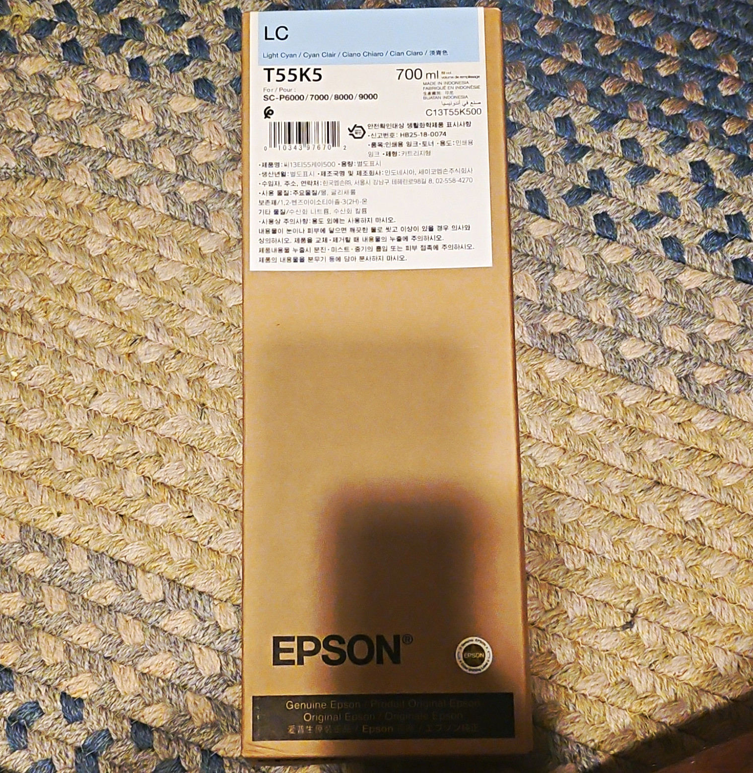 Epson Genuine T55K5 Light Cyan 700ml Ink C13T55K500 SC-P6000/P9000