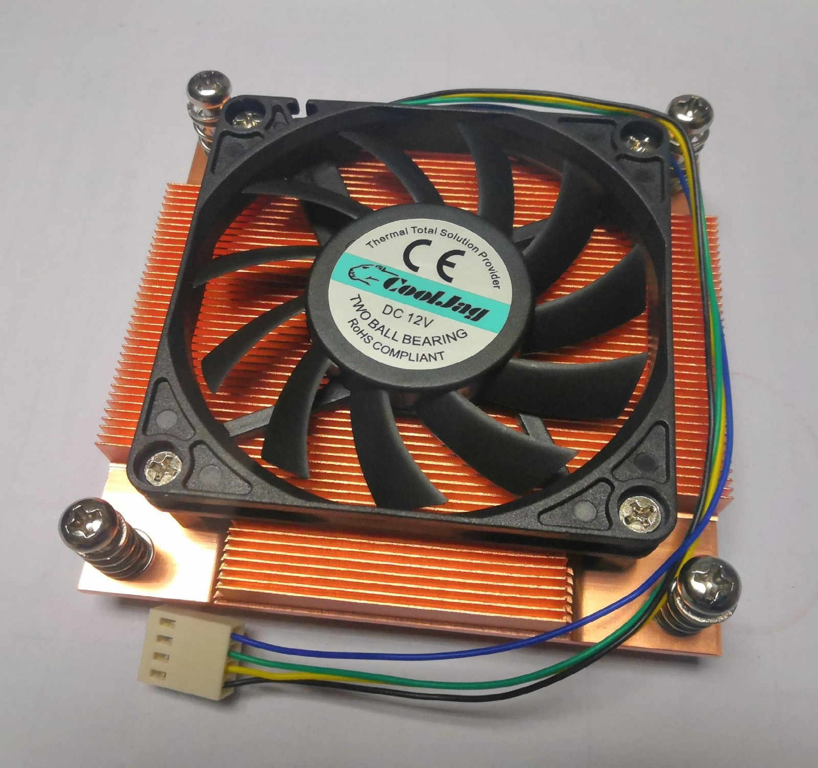 CoolJag Copper LGA1700 LGA1851 39.45CFM 5400RPM 1U Active 4-Pin PWM  CPU Cooler