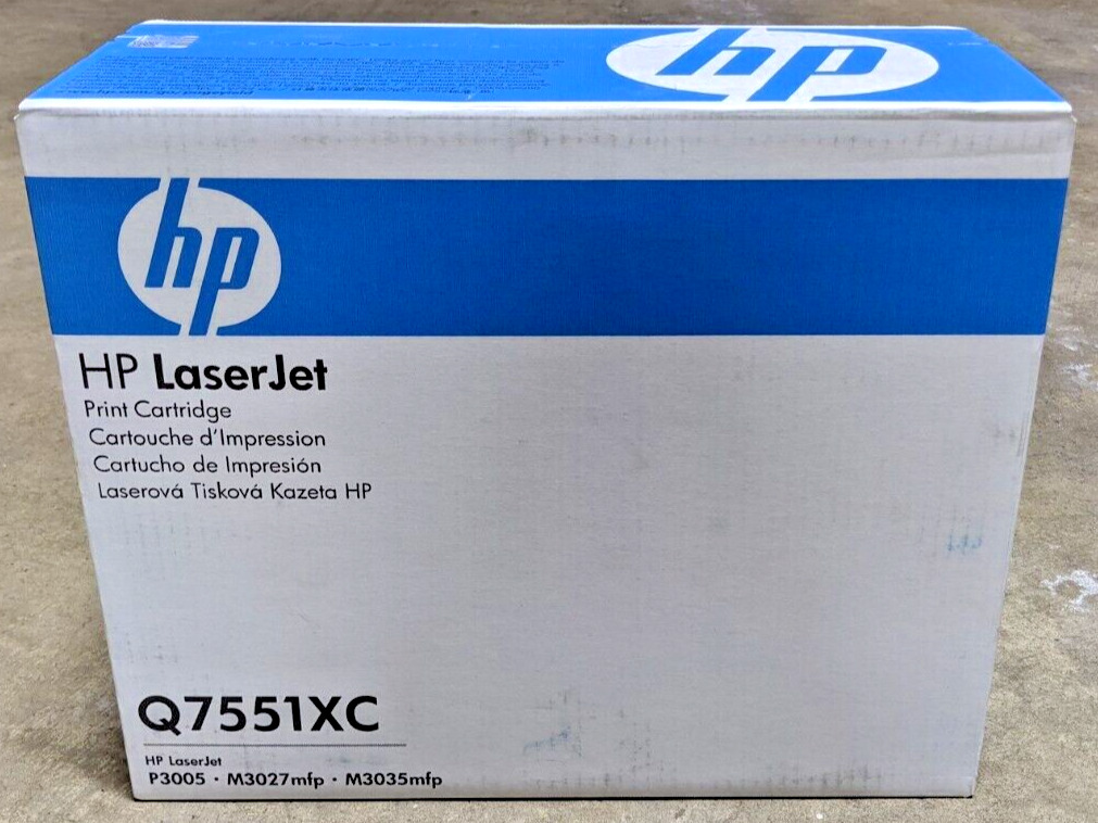 Genuine HP 51X Q7551XC Black High Yield Toner 13K Page LaserJet P3005 M3027 NEW