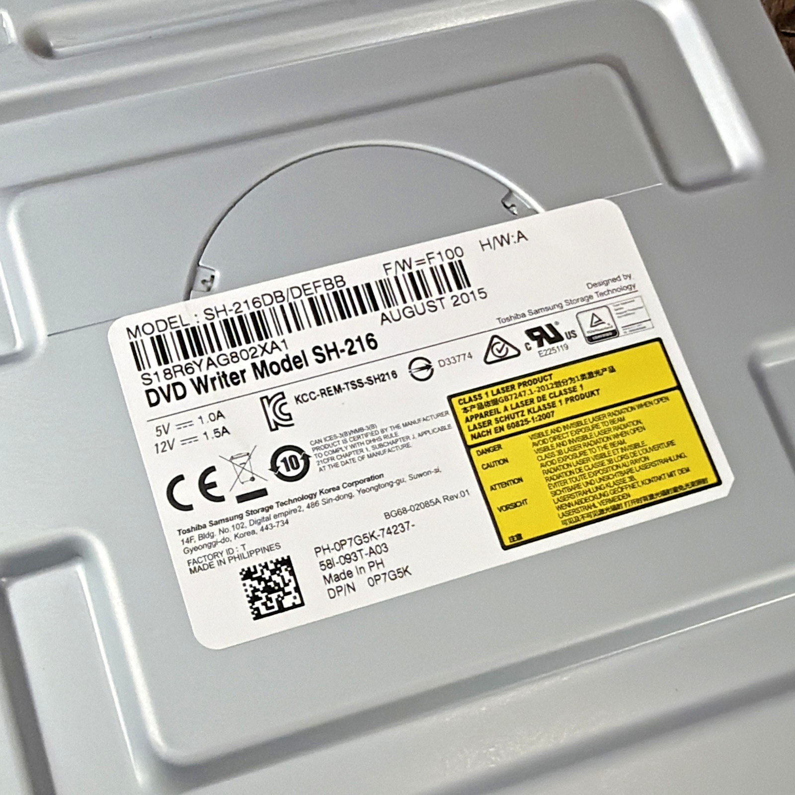 Toshiba Samsung SH-216DB DVD Writer 16X SATA Internal Optical Drive Dell