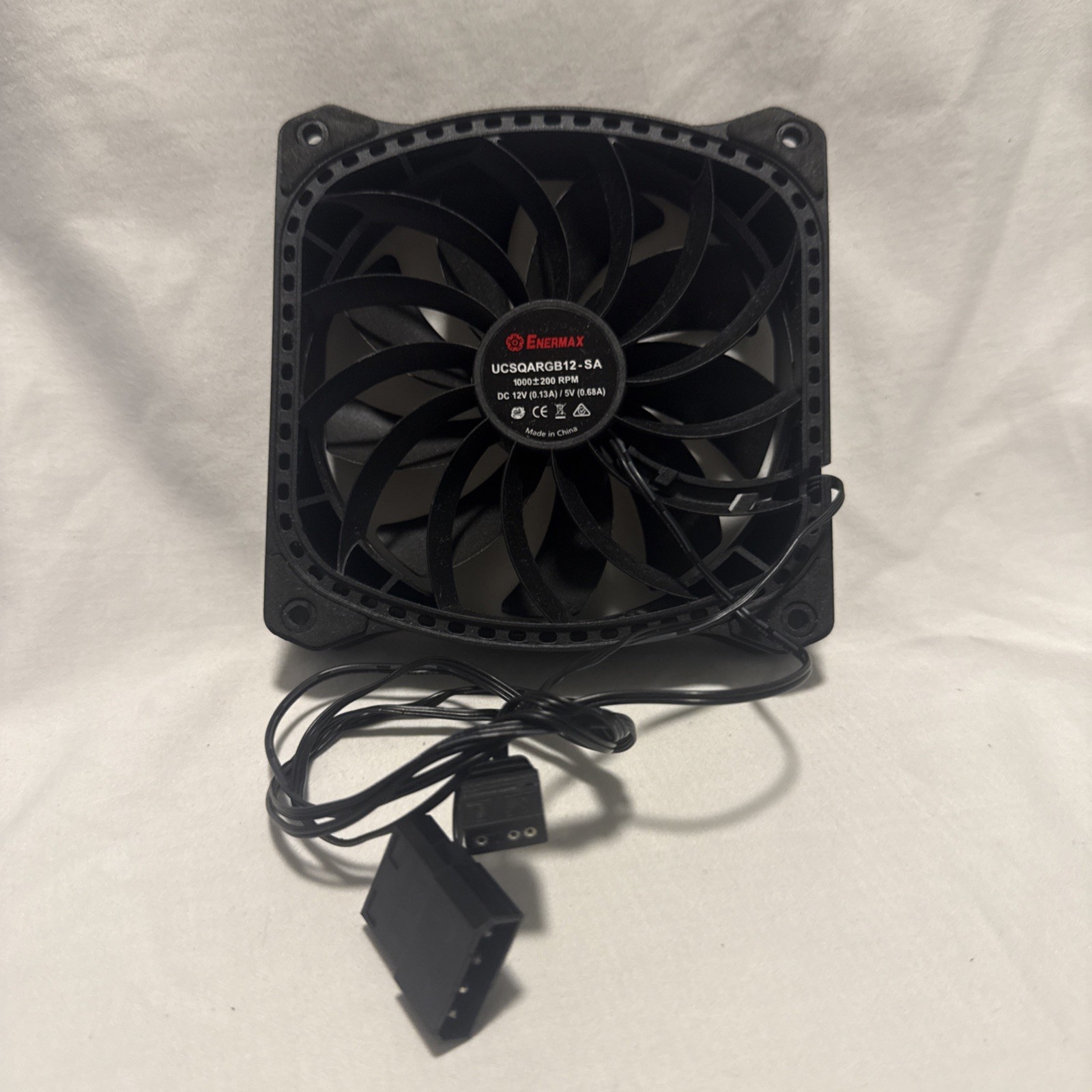 Enermax UCSQARGB12-SA 120mm ARGB PWM Case Cooling Fan Black Open Box