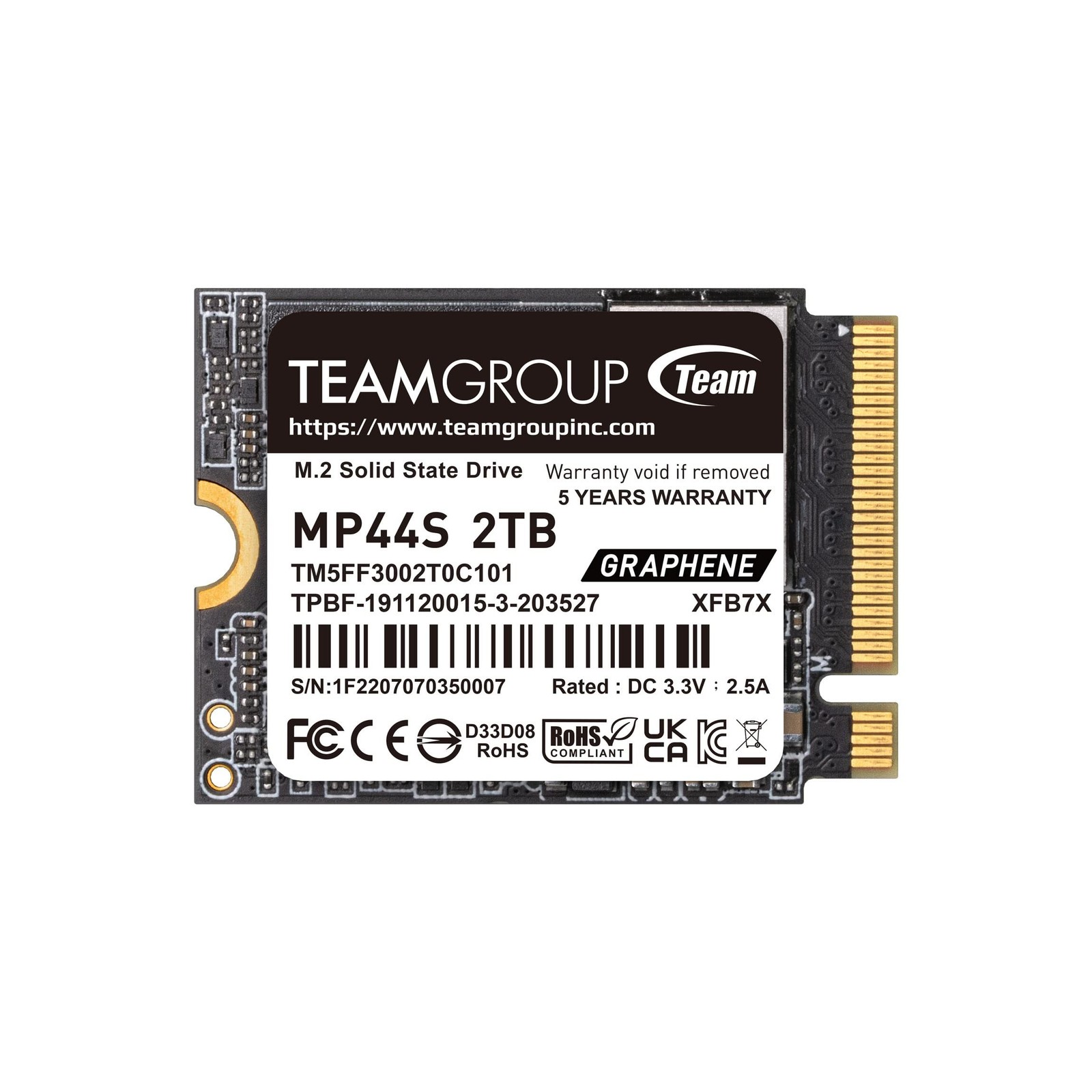 TEAMGROUP MP44S SSD 2TB SLC Cache Gen 4x4 M.2 2230 PCIe 4.0 NVMe Steam Deck A...