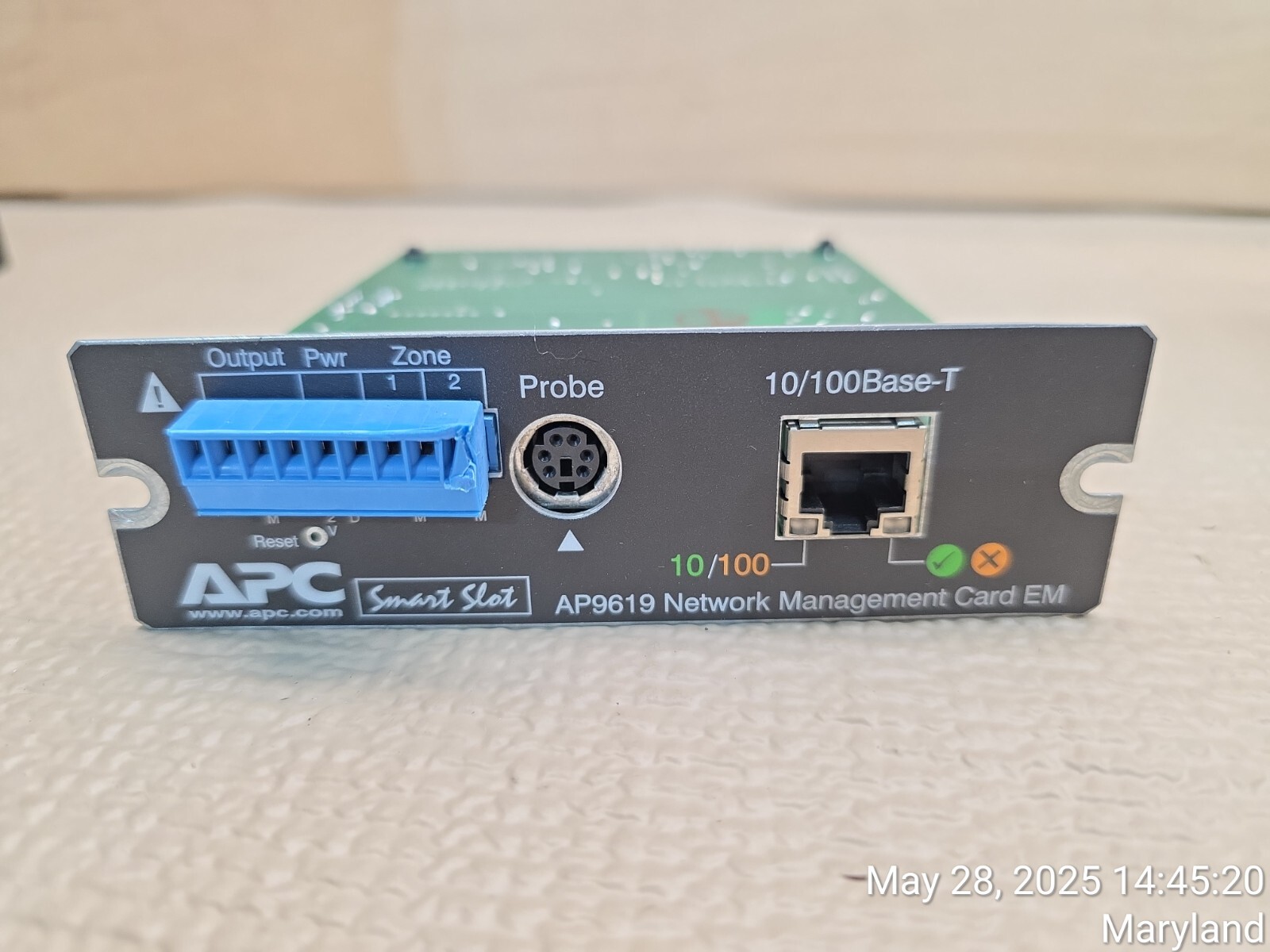 APC Smart Slot AP9619 UPS NETWORK MANAGEMENT CARD 10/100