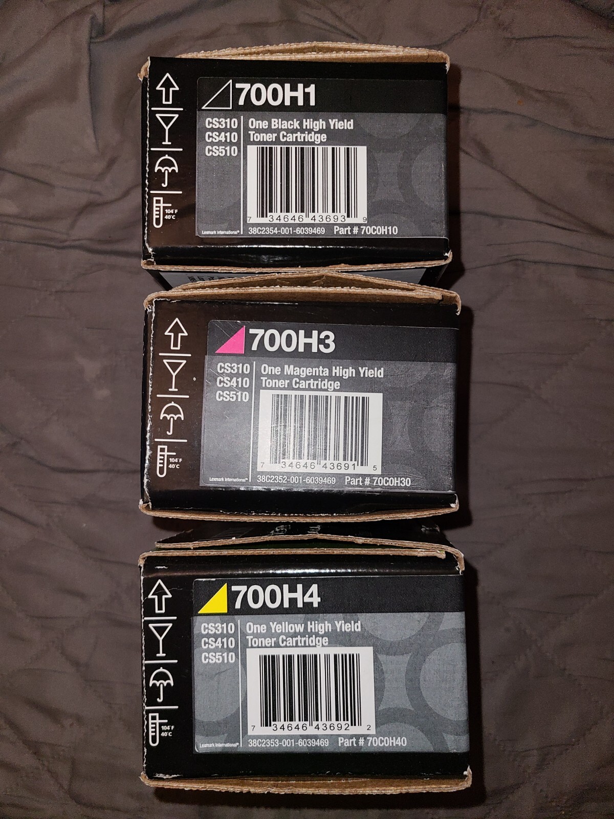 LEXMARK CARTRIDGE LOT 700H1 700H3 700H4 CS310 CS410 CS510 BLACK MAGENTA YELLOW