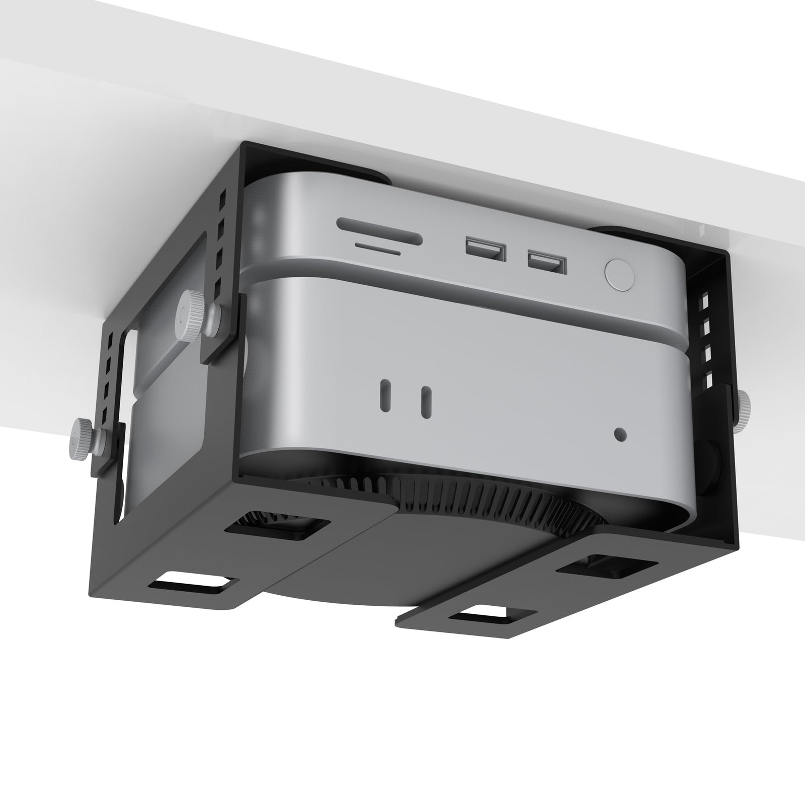 Under Desk Mini PC Mount Bracket â€“ 5-Level Height Adjustable (1.8" to 3.3"