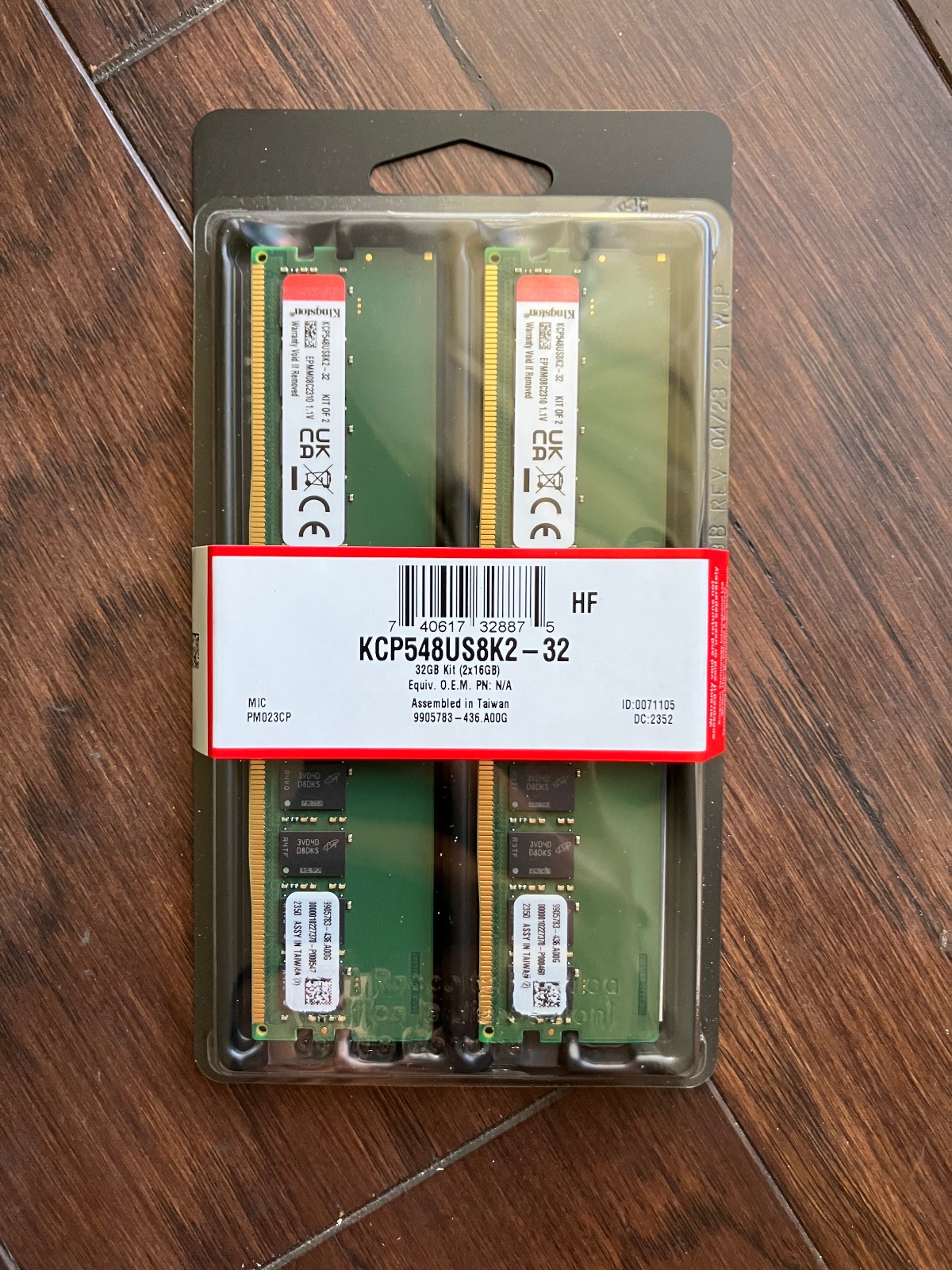 Kingston 32GB (2x16GB) DDR5 4800MHz Desktop Memory Kit KCP548US8K2-32 Brand New