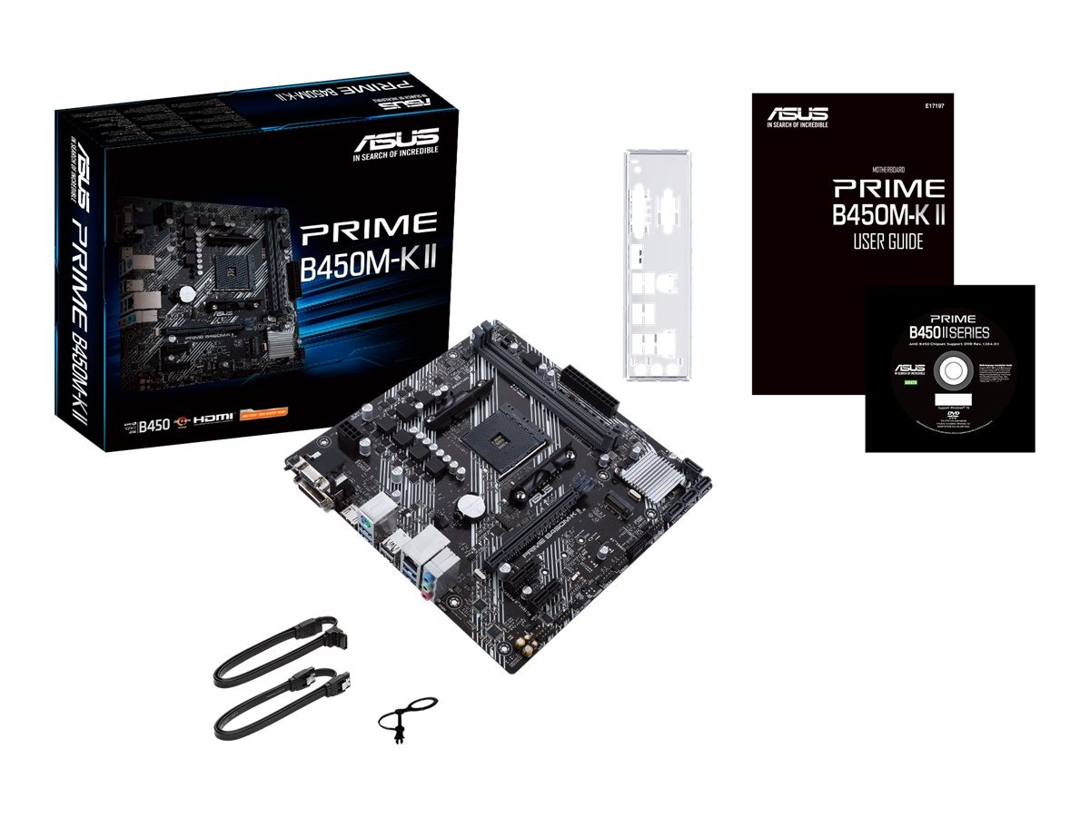 ASUS PRIME B450M-K II, AMD B450 Motherboard Socket AM4 Card 90MB1600-M0EAY0