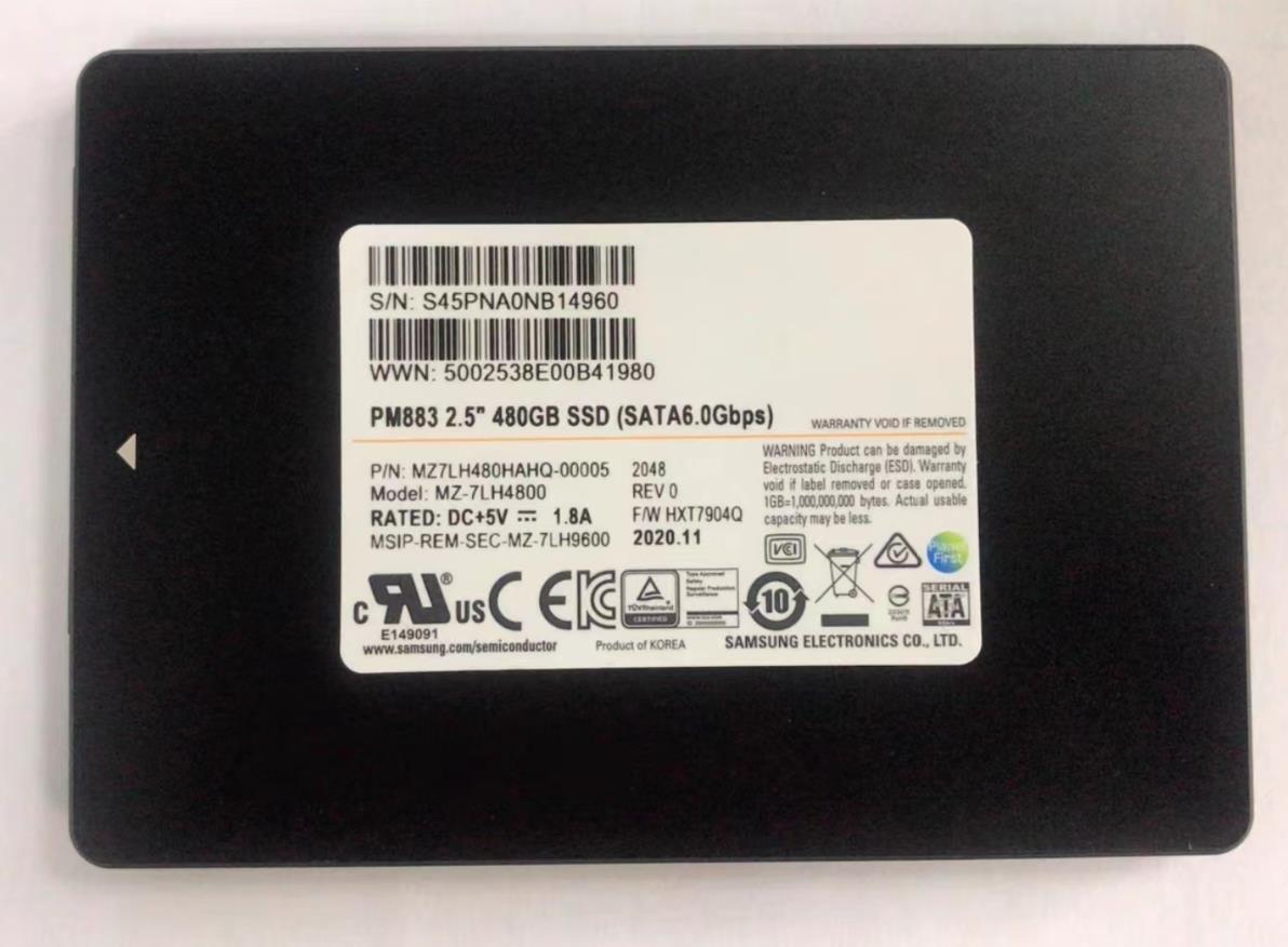 New Samsung SSD PM883 480GB SATA III 6Gbps MZ7LH480HAHQ-00005 MZ-7LH4800