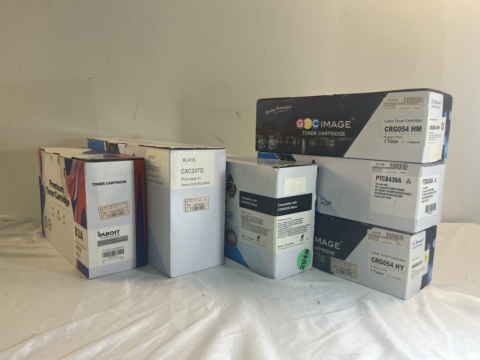 Lot of 6 Laser Toner Cartridges Mixed HP Canon Xerox Compatible