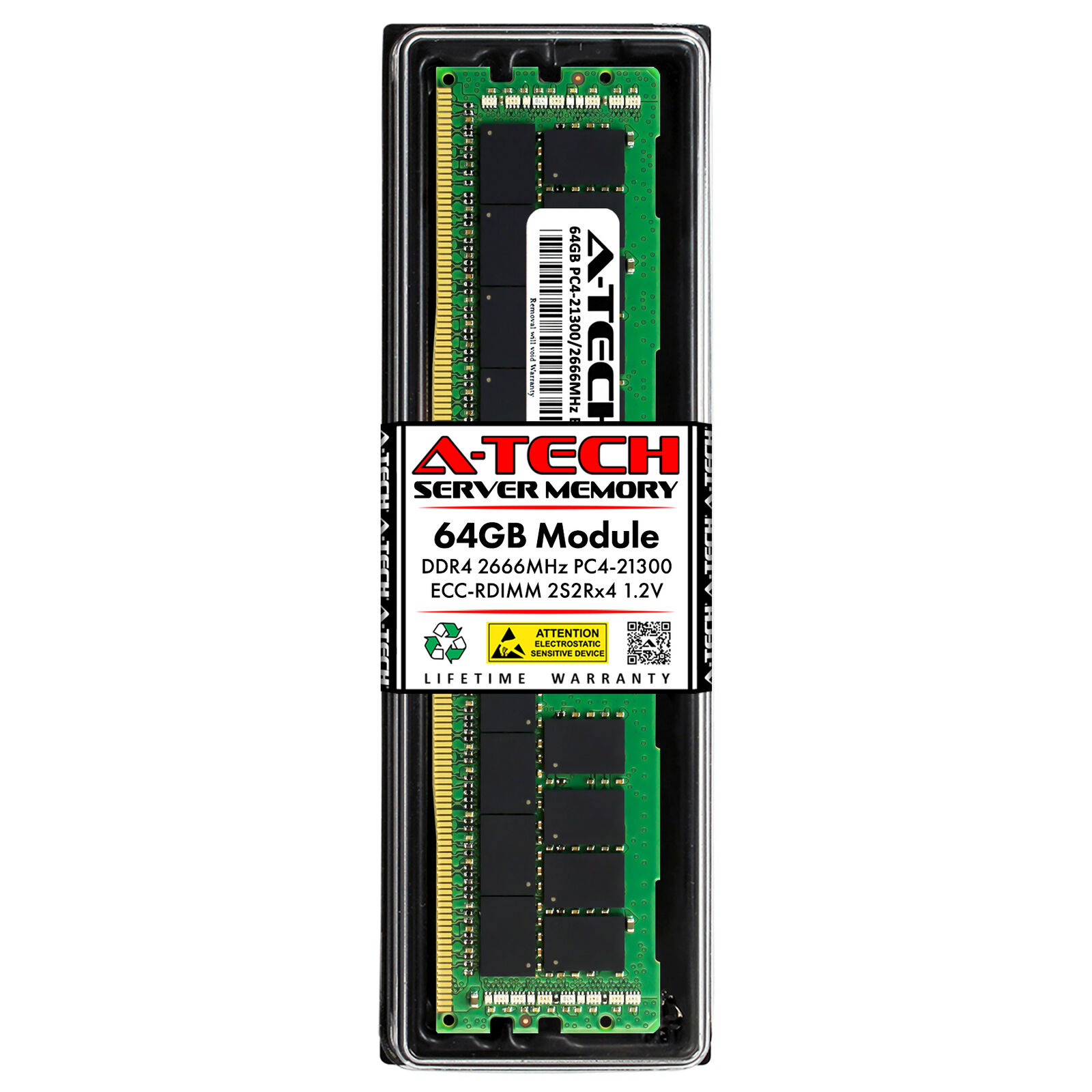 64GB 4Rx4 PC4-21300 ECC REG RDIMM (DELL 370-AETB Equivalent) Server Memory RAM