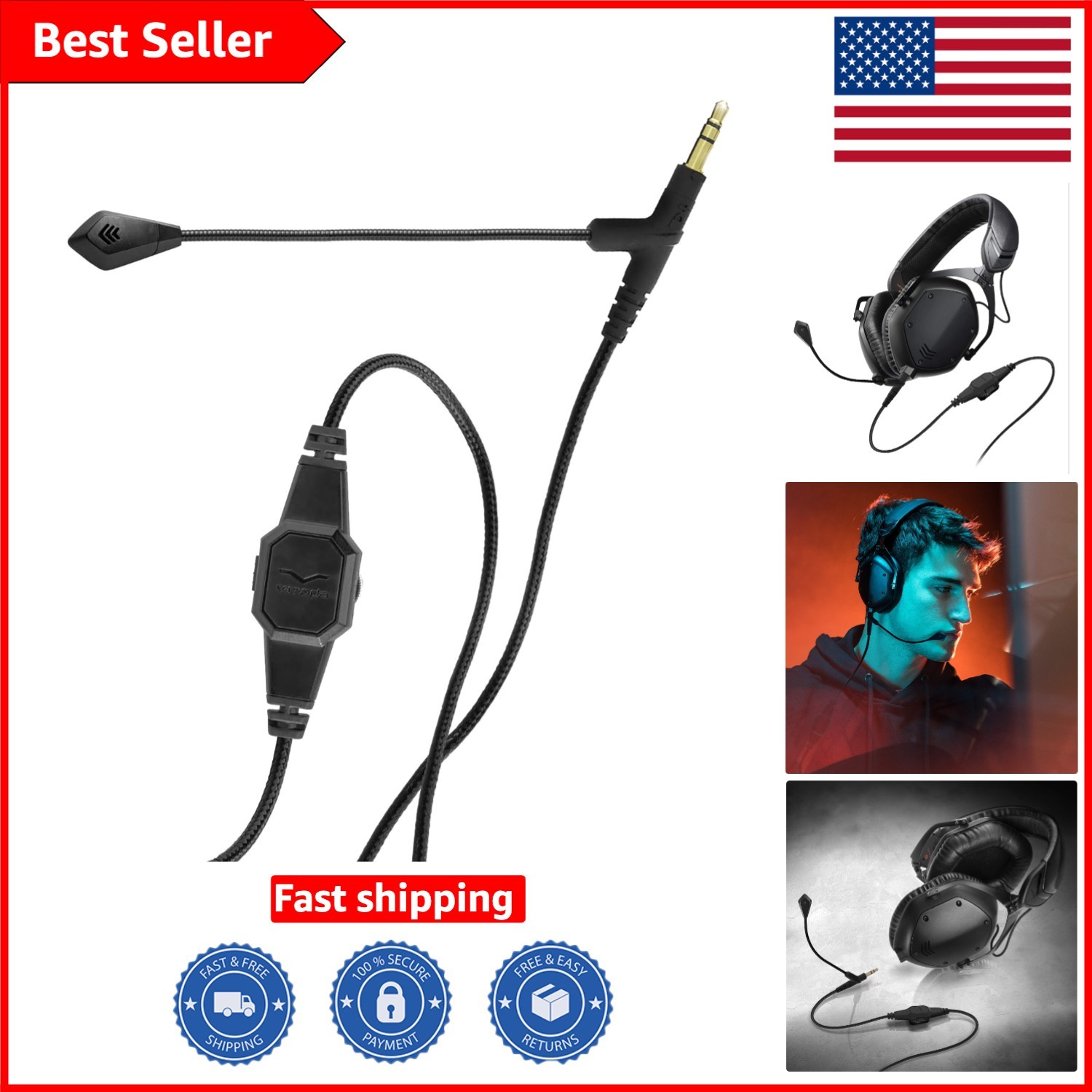 Detachable BoomPro Microphone for Crystal Clear Gaming & Remote Calls | 3.5mm
