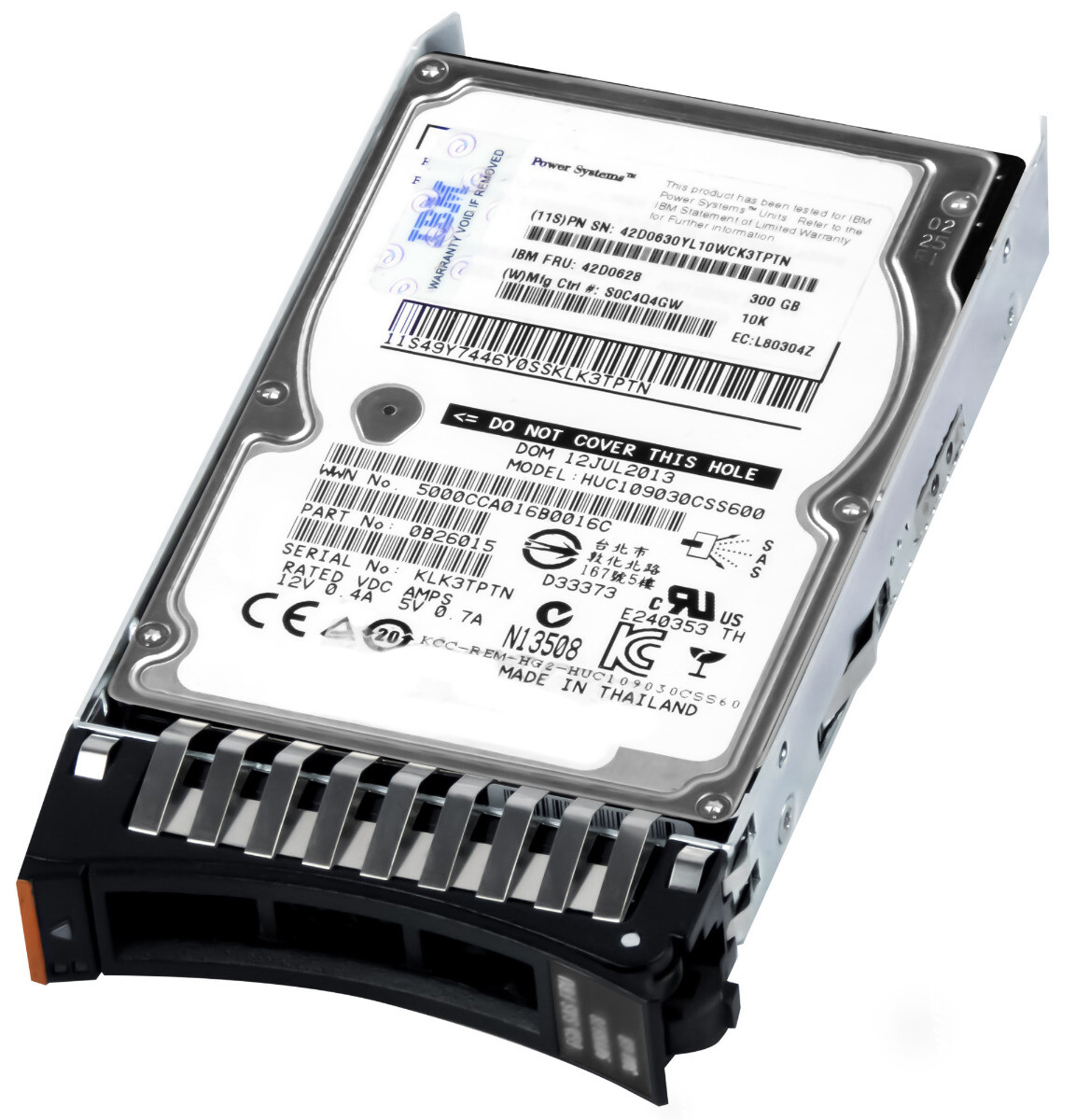 IBM Hard Drive 42D0628 42D0630 HUC109030CSS600 300GB 10K SAS-2 2.5''