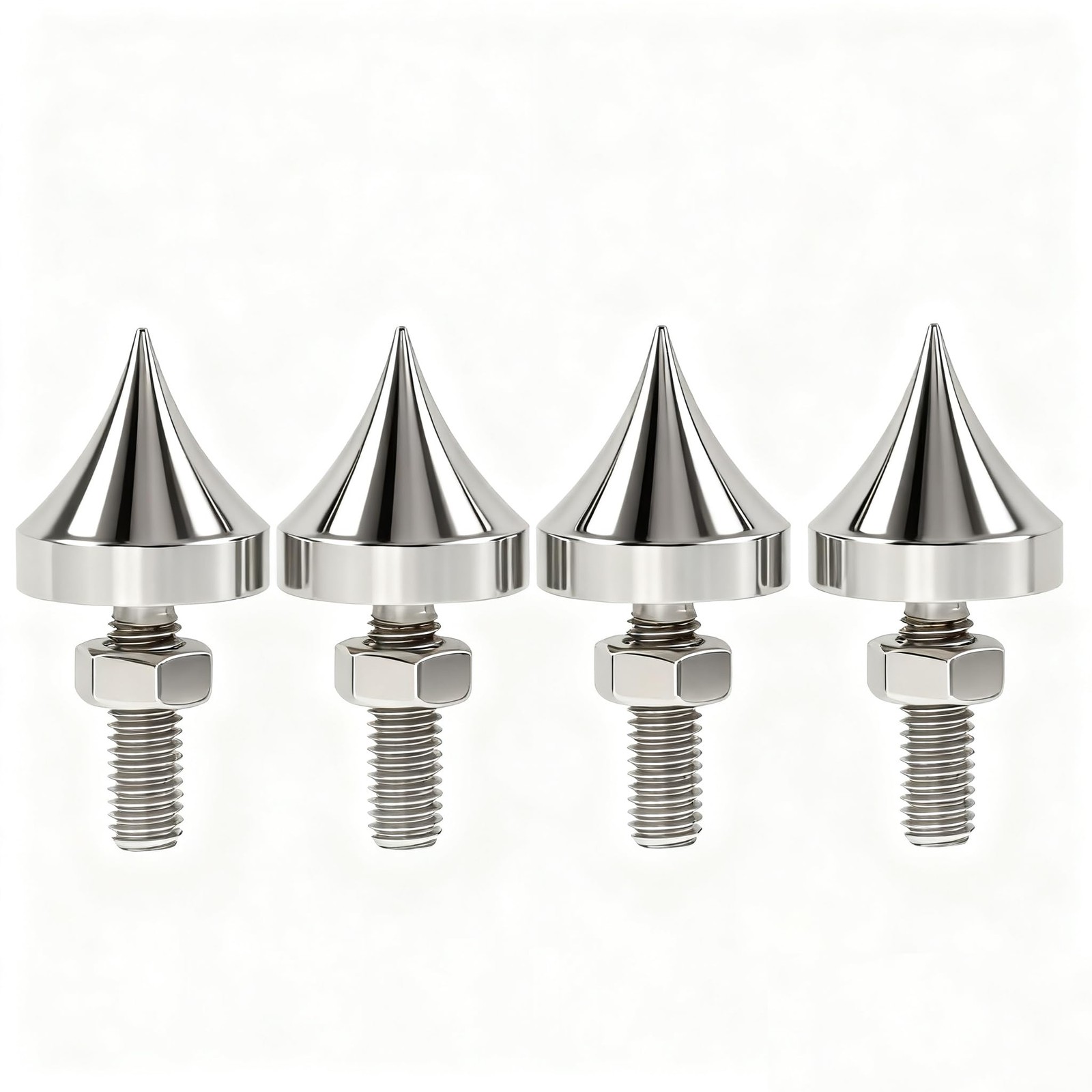 Tissting 4 Pcs Speaker Spikes M6/M8/M10/M12 Stainless Steel HiFi M8, Silver