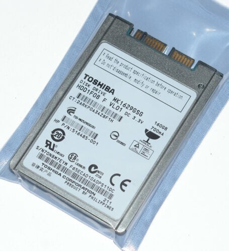 NEW Toshiba MK1629GSG 160GB,Internal,5400RPM,1.8"HDD1F08 HDD