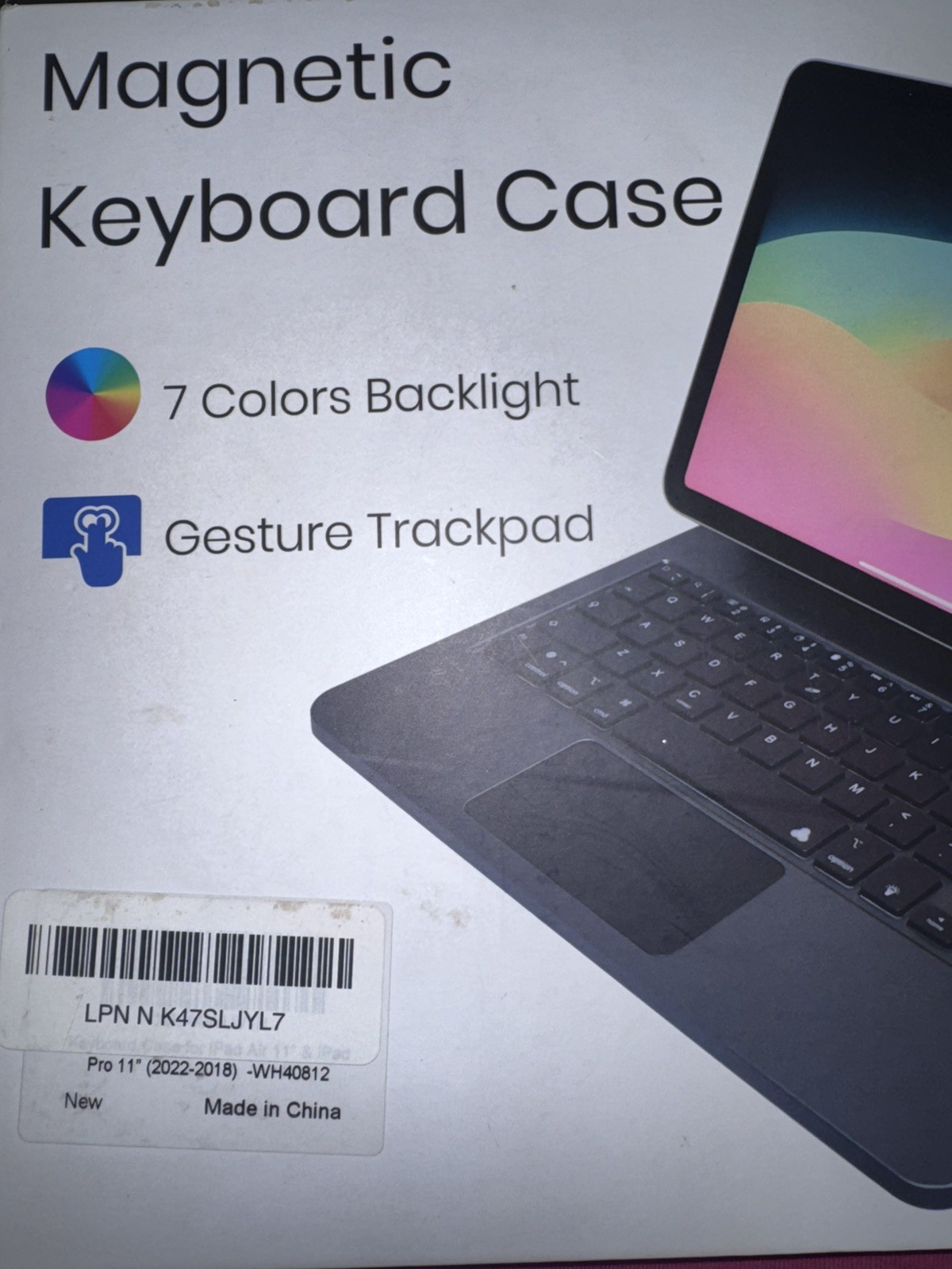 White Magnetic Keyboard Case for Ipad Air 11 & IPad Pro 11 7 Backlight Colors 