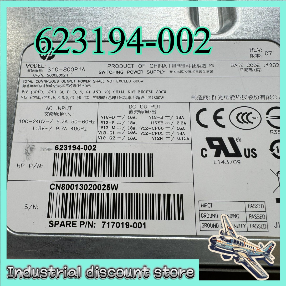 623194-002 NEW HP Z620 Workstation 800W Power Supply Unit 717019-001