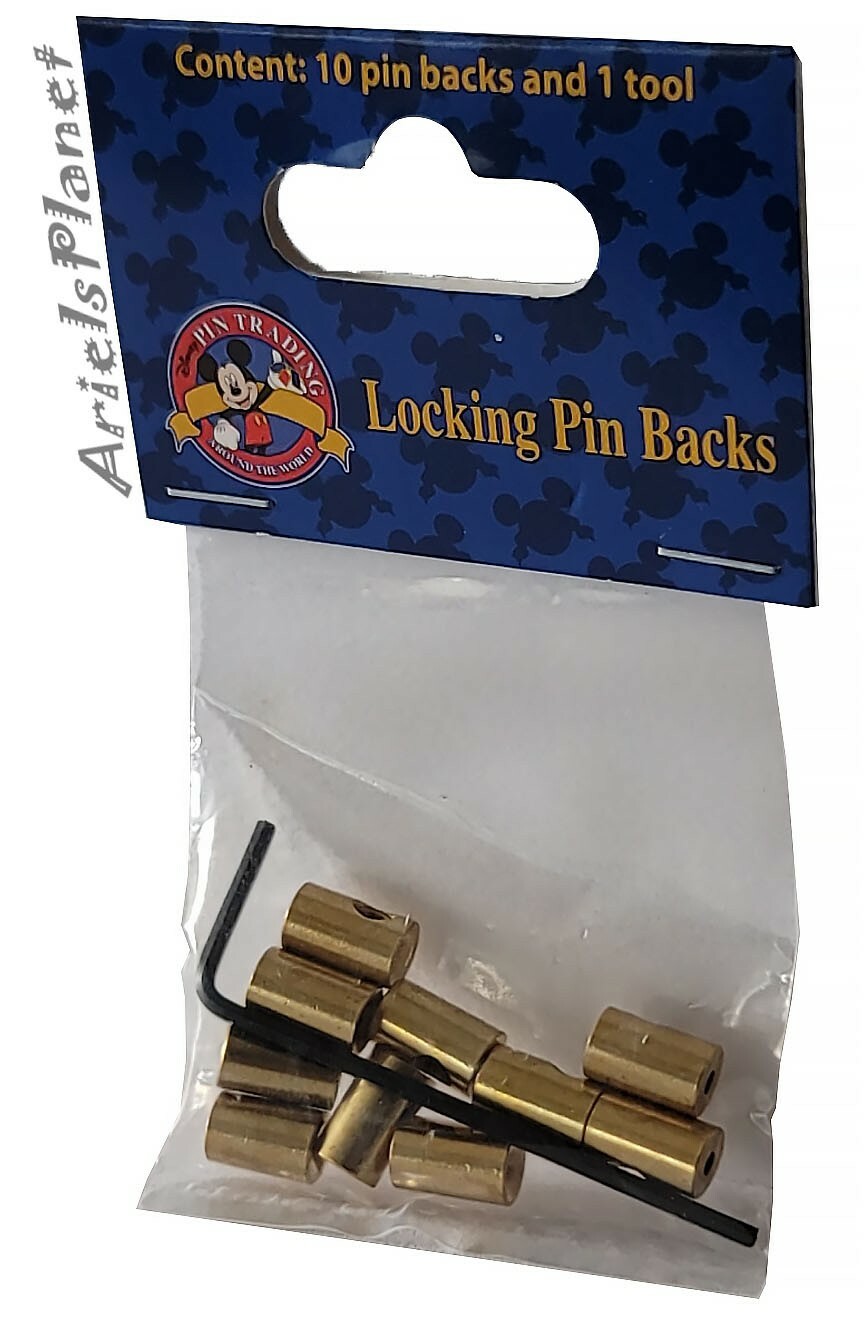 Disney Parks Brass Locking Pin Backs Set of 10