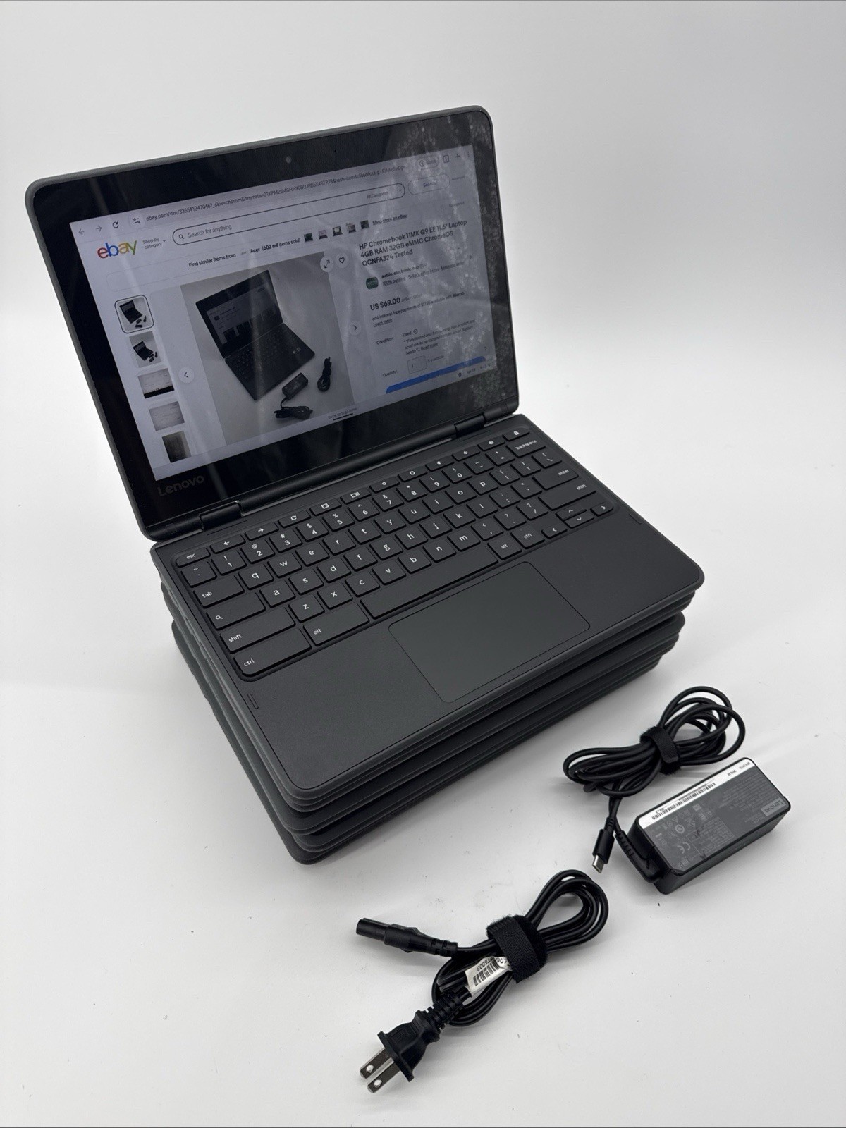 Lenovo 81H00012US 300e 11.6" 2in1 4GB 32GB, MT8173 2.1GHz Chromebook w Adapter