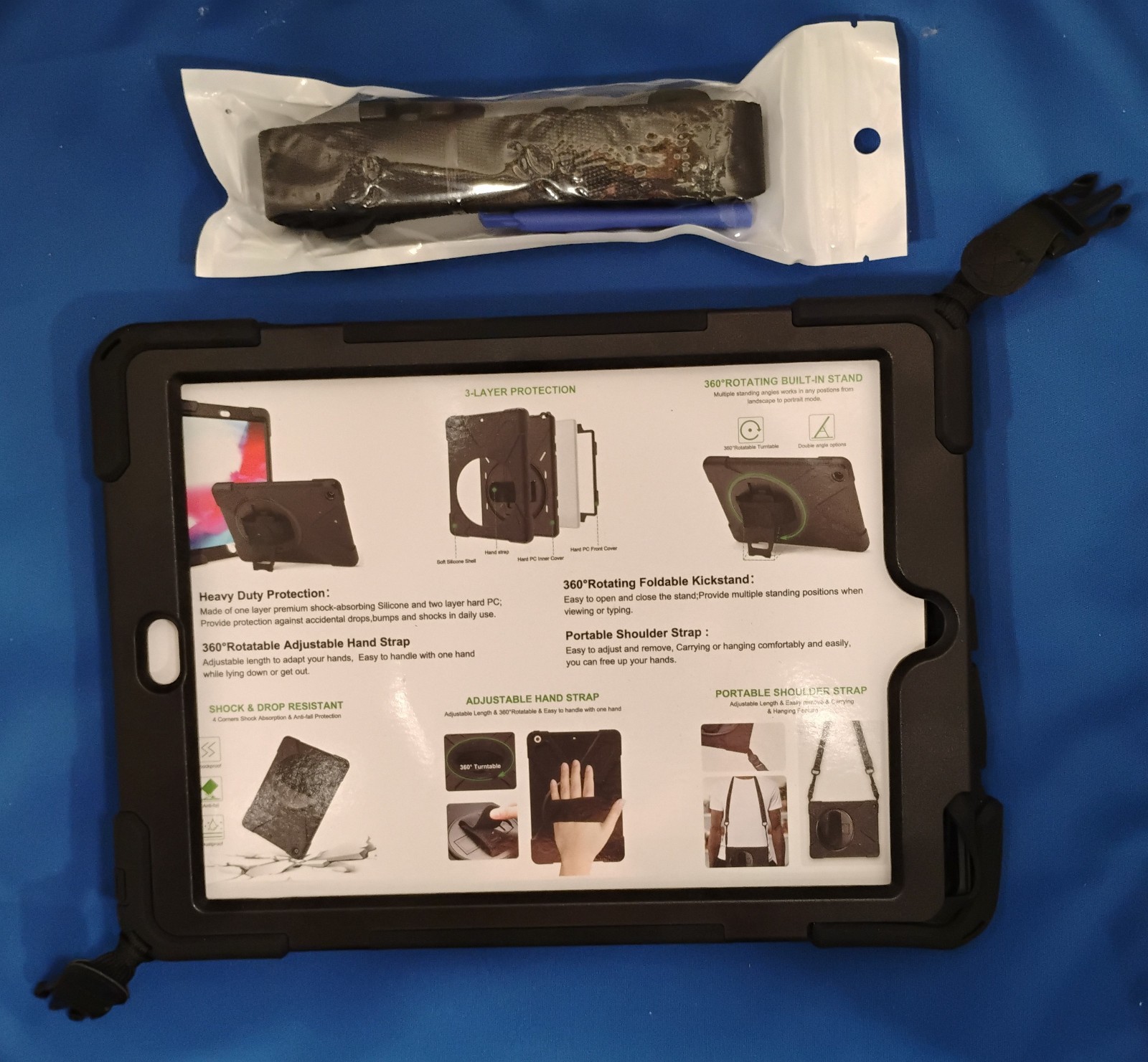 CODi Rugged Carrying Case for 10.2" Apple iPad (Gen 7, 8, 9) Tablet  Black NEW
