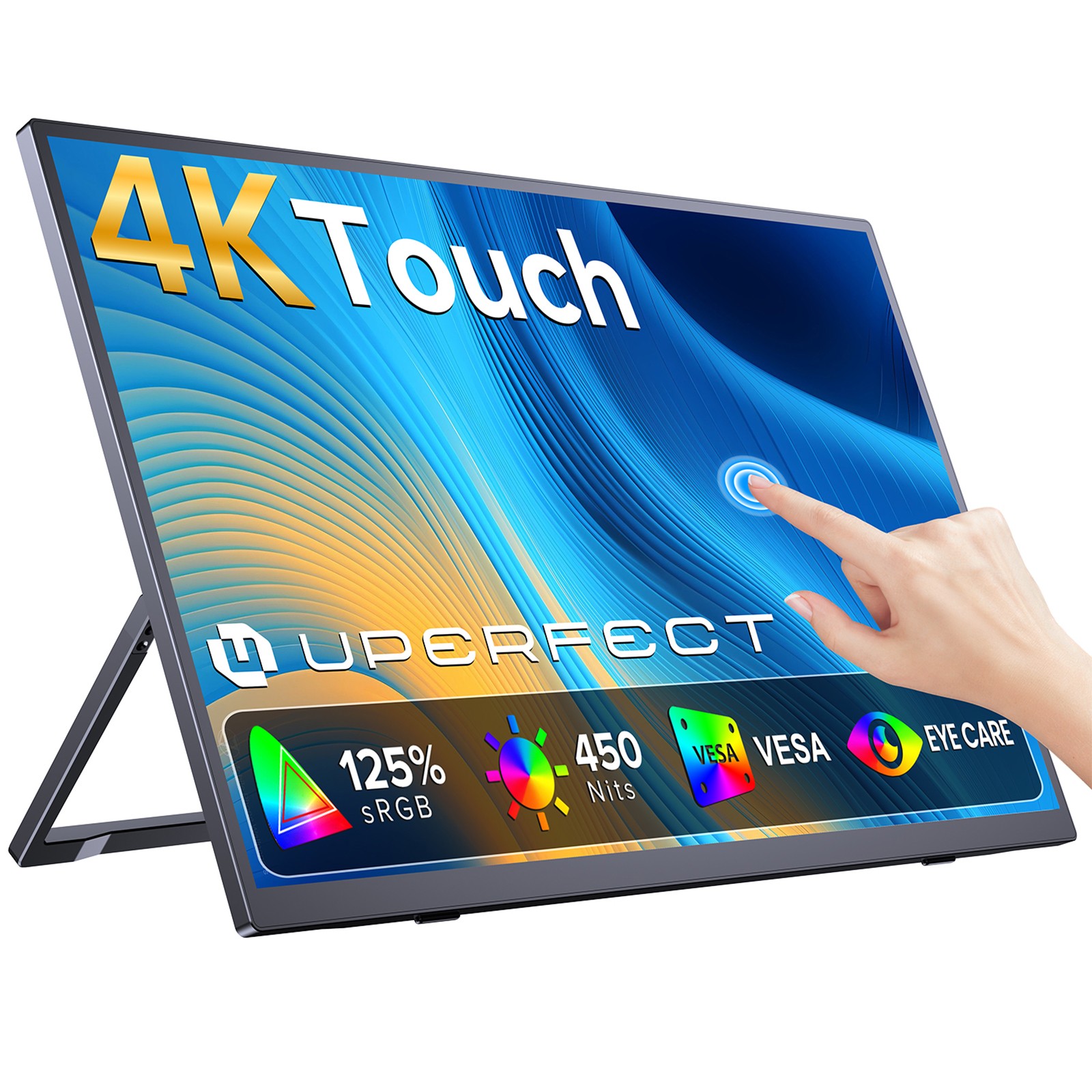 UPERFECT 4K Portable Monitor Touchscreen 15.6" 3840*2160 Ultra HD Travel Screen