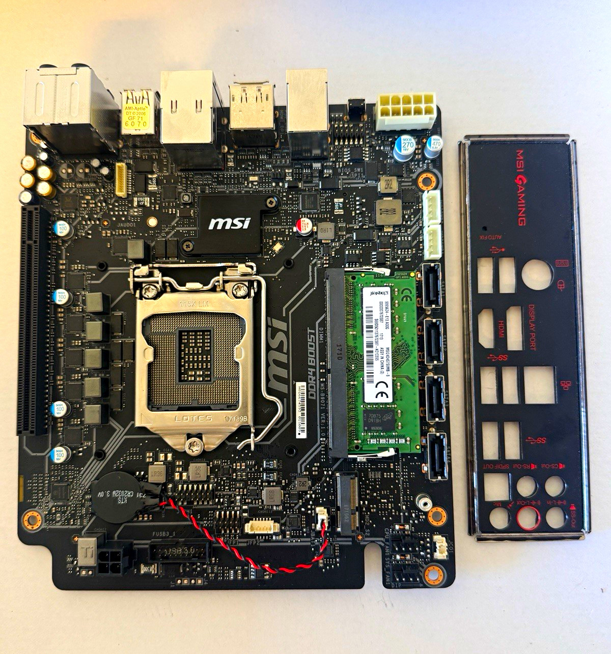 MSI GAMING Mini-ITX Intel LGA 115X DDR4 Motherboard w/ Shield | 8x2 GB Ram incl.