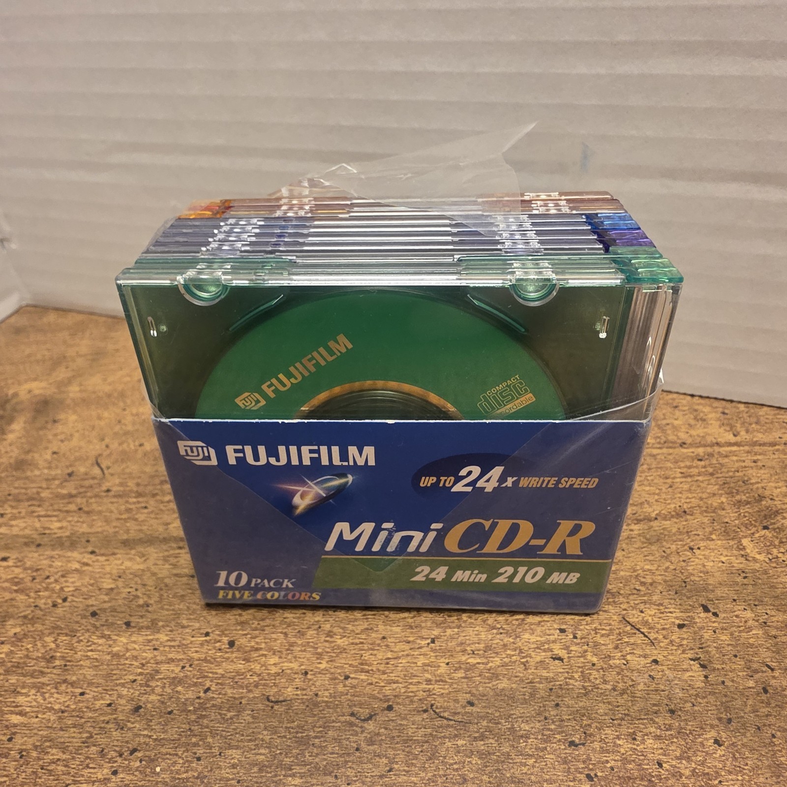 Fujifilm Mini CD-R 10 Pack 5 Colors 24 Minute 210MB Up to 24x Speed OPENED NEW