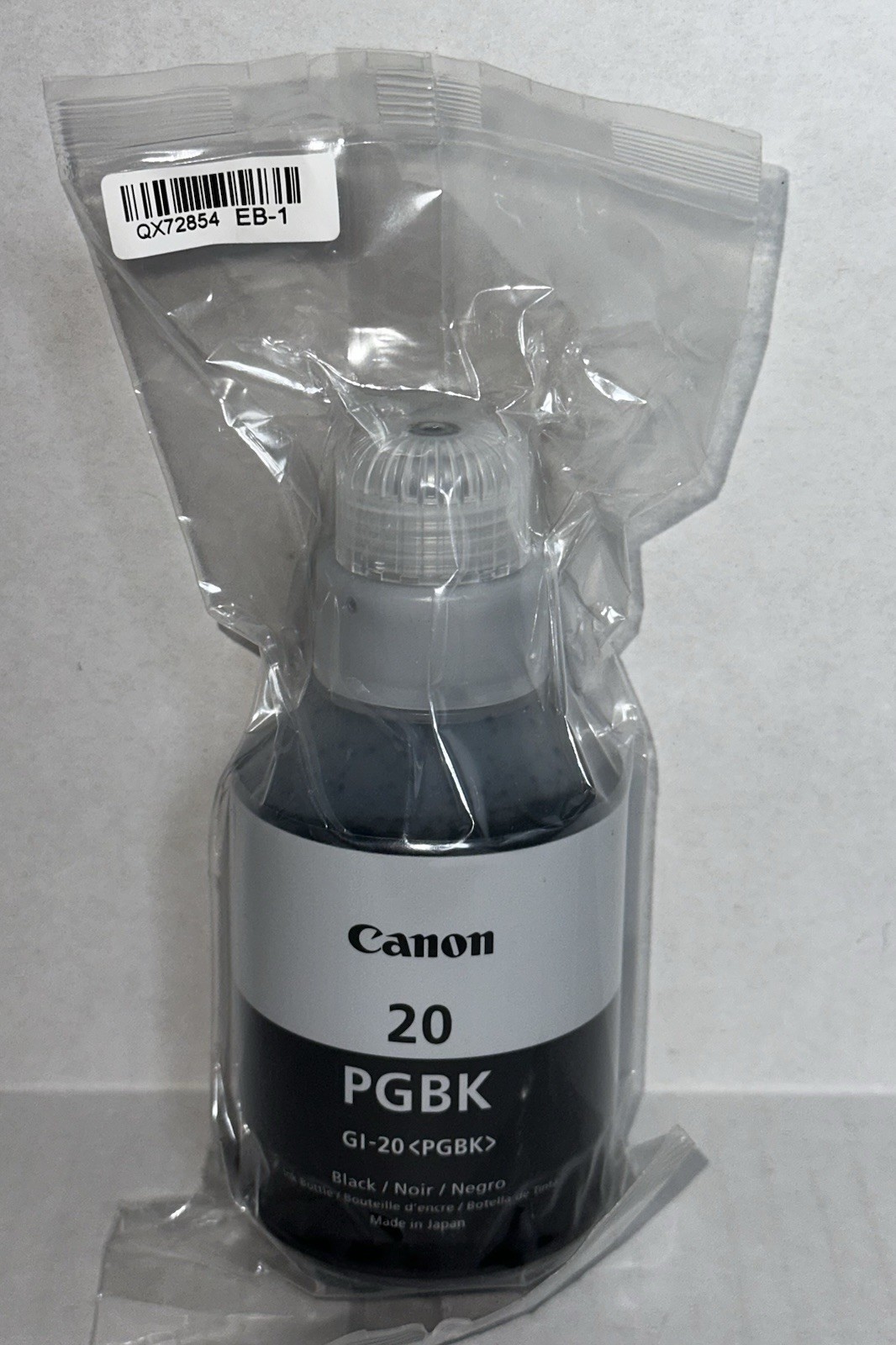 Sealed Cannon GI-20 PGBK Pigment Black Ink Bottle Designed for Mega Tank