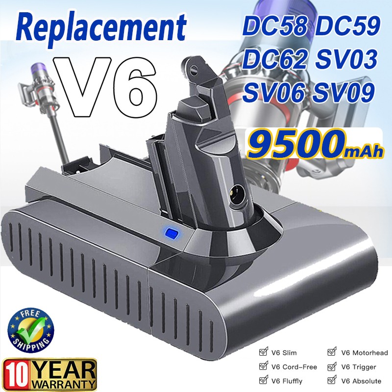For Dyson V6 DC58 DC59 DC61 Absolute Handheld Cleaner 9.5Ah Battery 21.6V