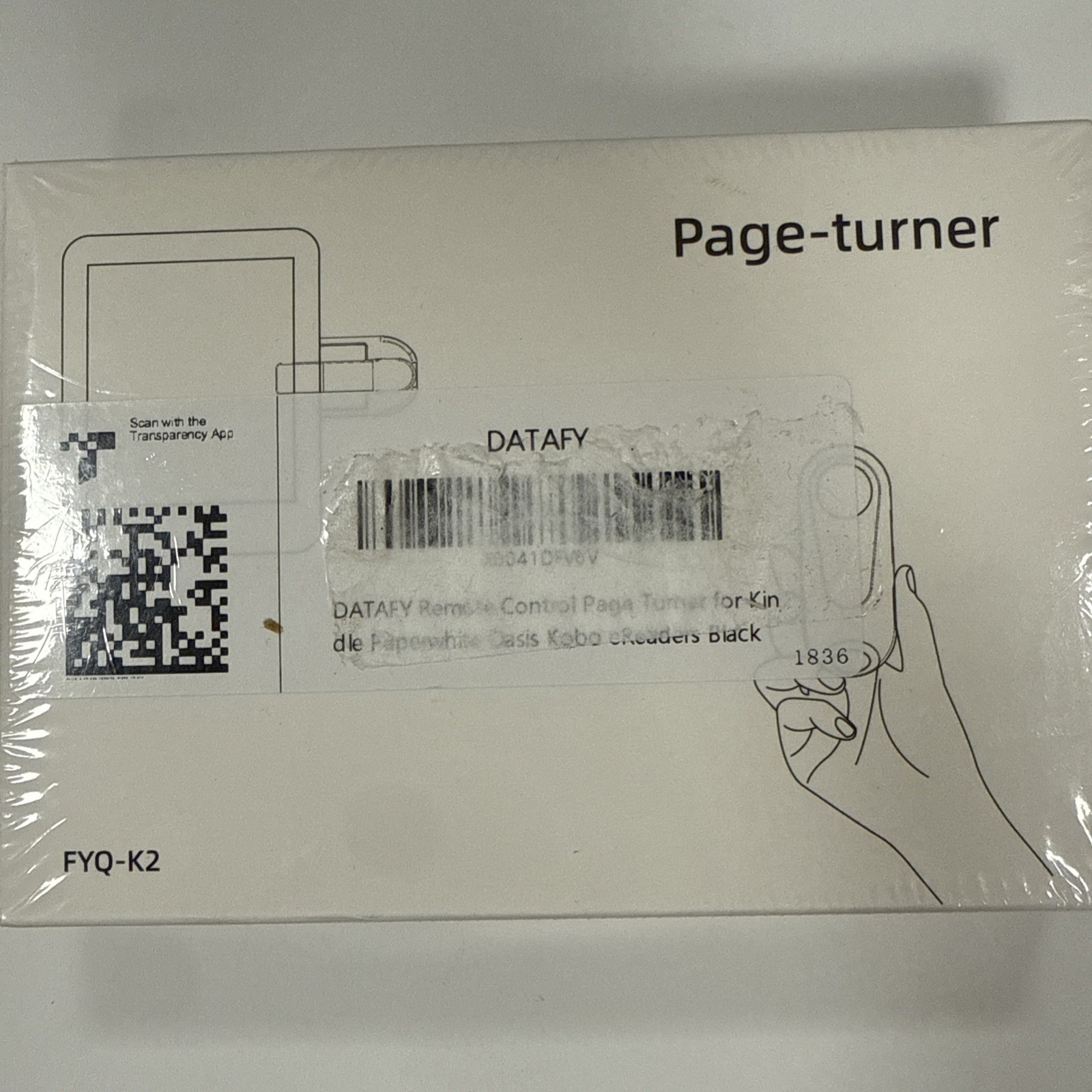 DATAFY Remote Control Page Turner, Black, Model FYQ-K2, Kindle, Apple Compatible