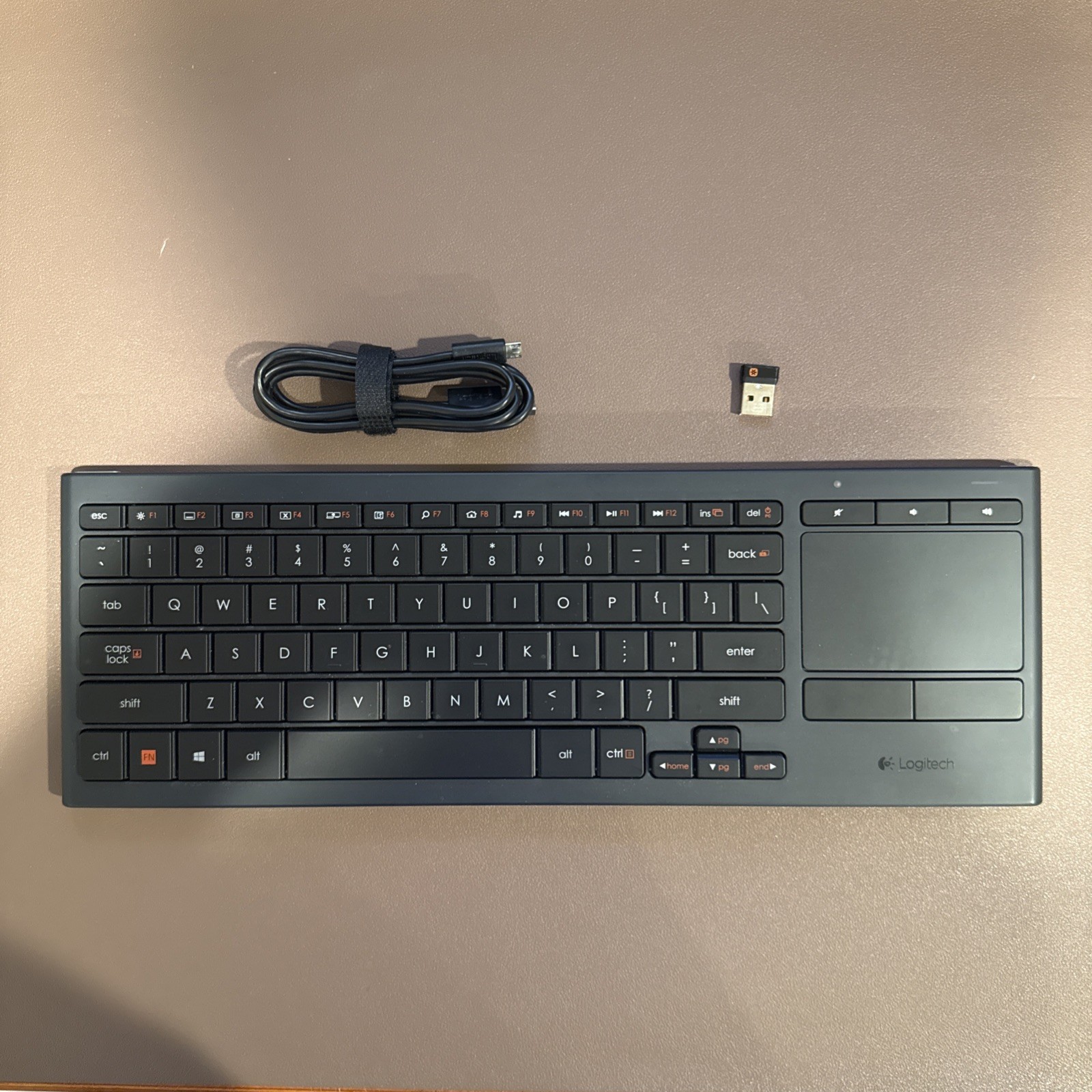 Logitech K830 Wireless Keyboard Backlit Touchpad Built-In