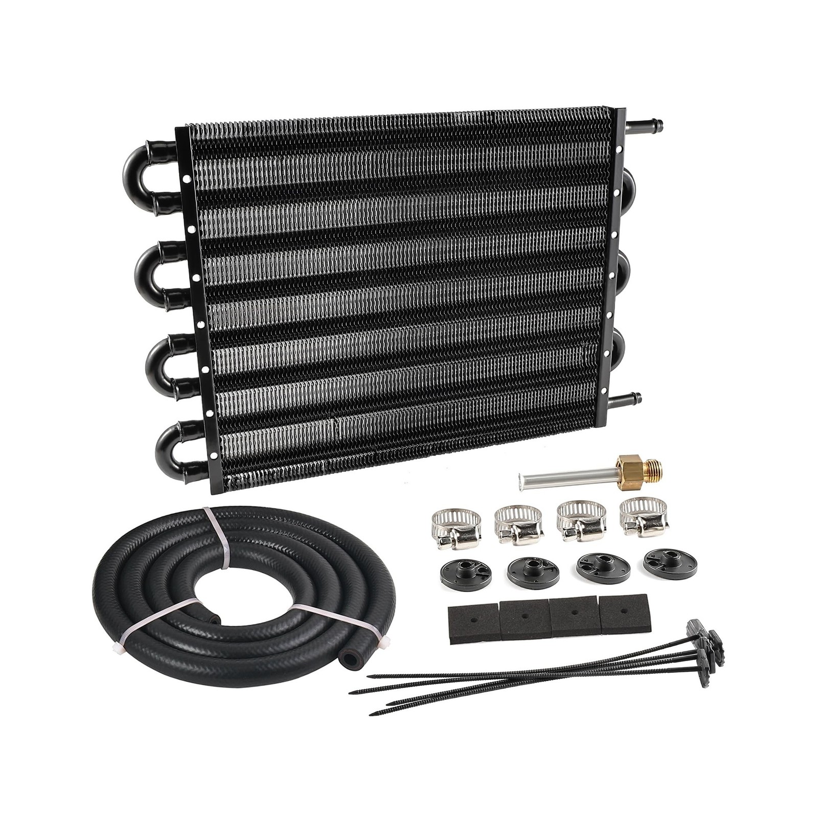 EVIL ENERGY 5/16" Transmission Oil Cooler, 8 Pass Tube and Fin Cooler Kit Uni...