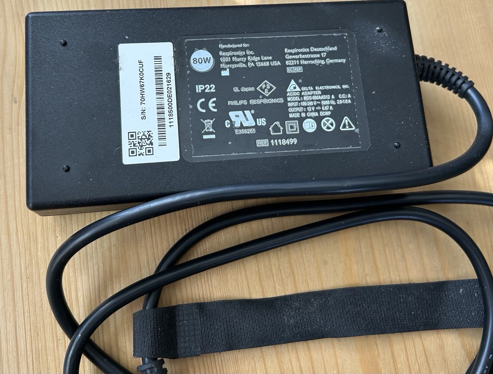 80W 12V 6.67A AC DC Adapter Charger Fit for Philips Respironics Dream Station