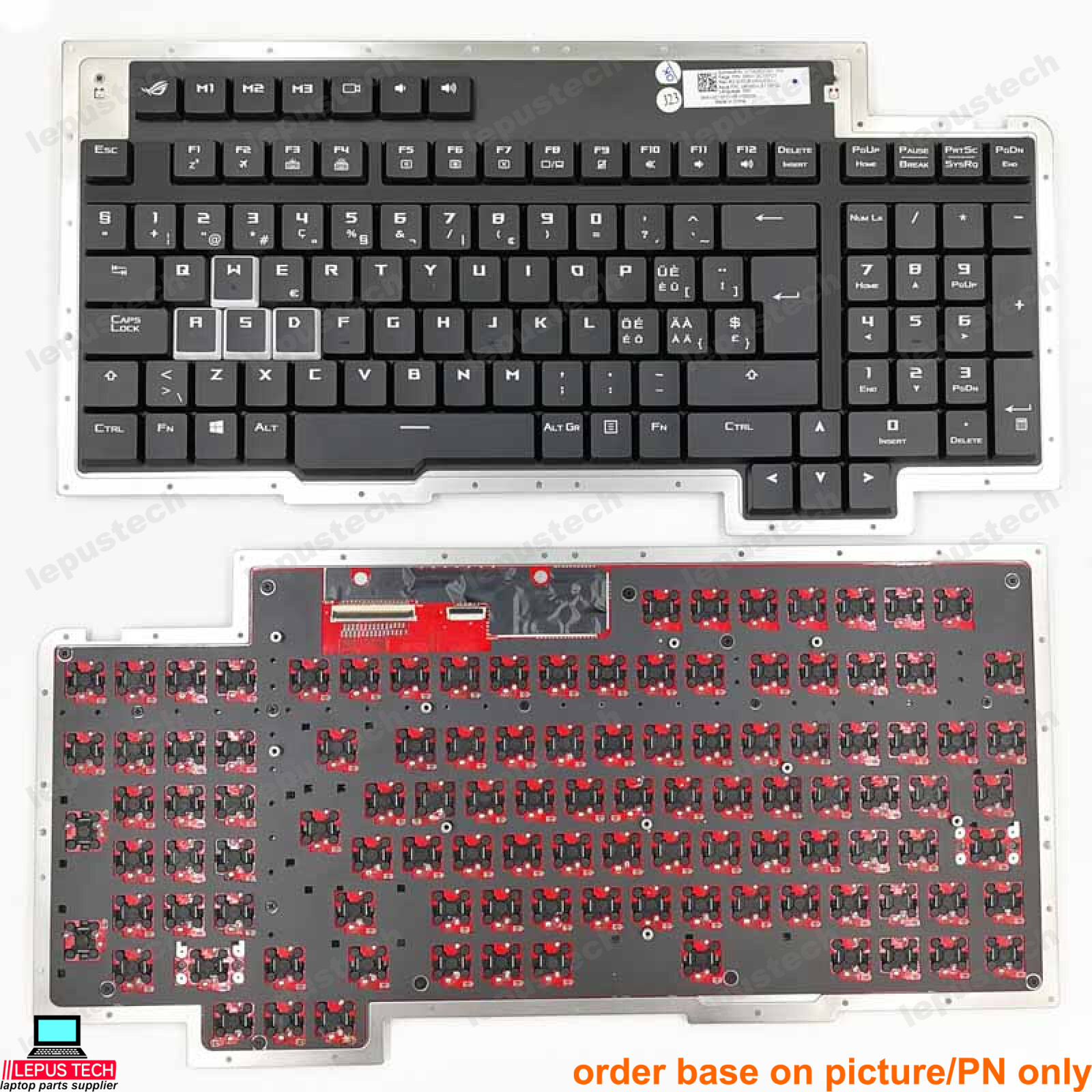 ASUS ROG GX800 GX800V GX800VH Mechanical backlit Swiss SW keyboard