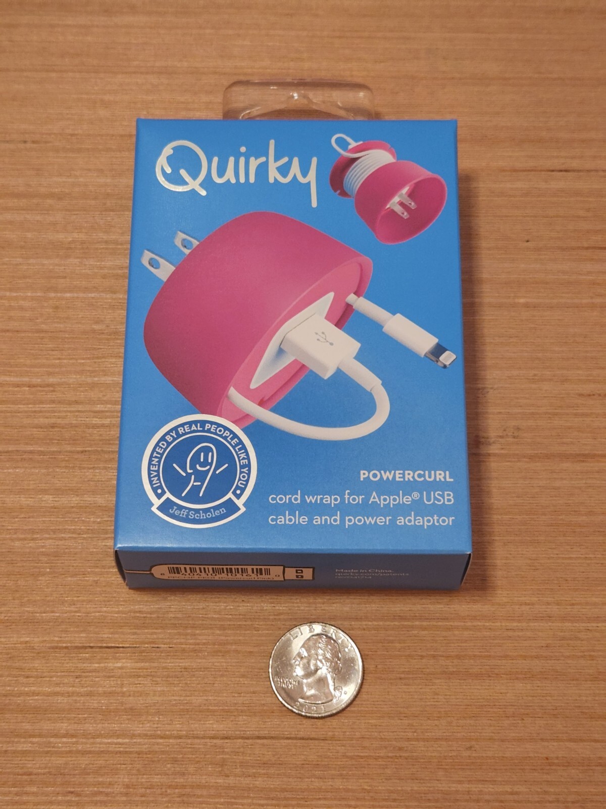 Quirky POWERCURL Cord Wrap For Apple iPhone iPod iPad USB Cable Adaptor PINK NIB