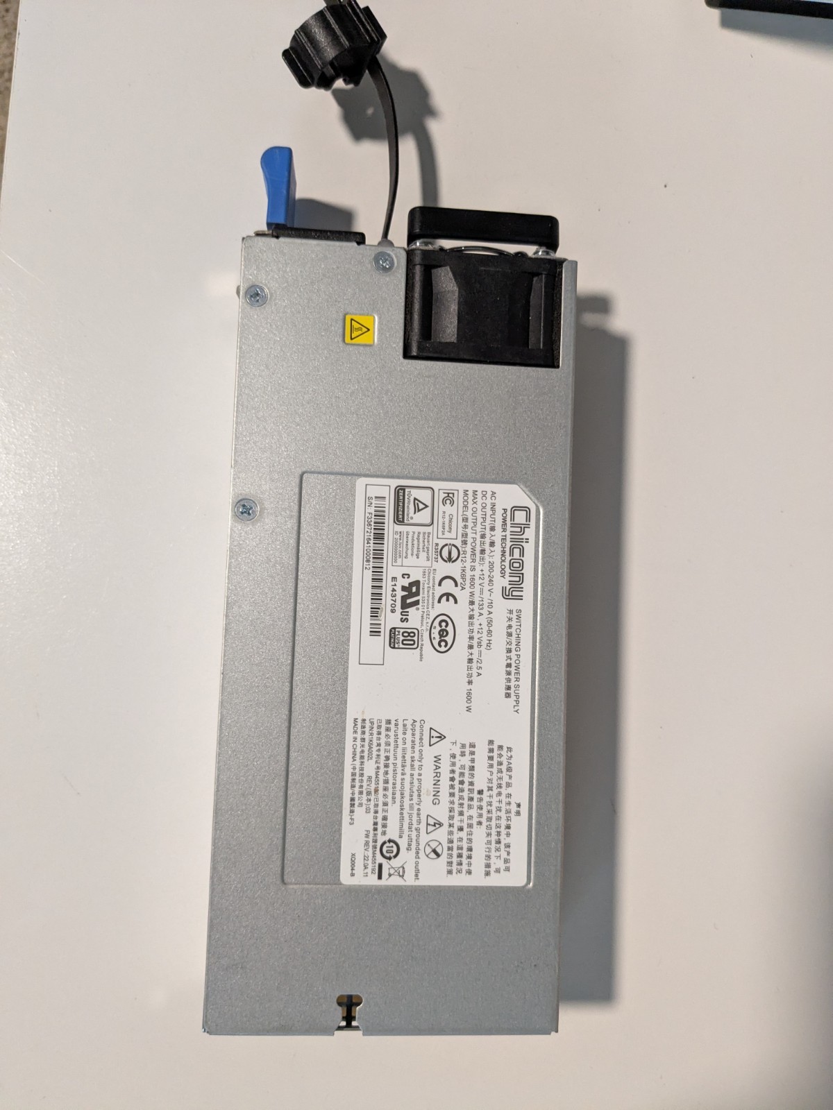 Chicony R12-1K6P2A Server Power Supply - 1600W