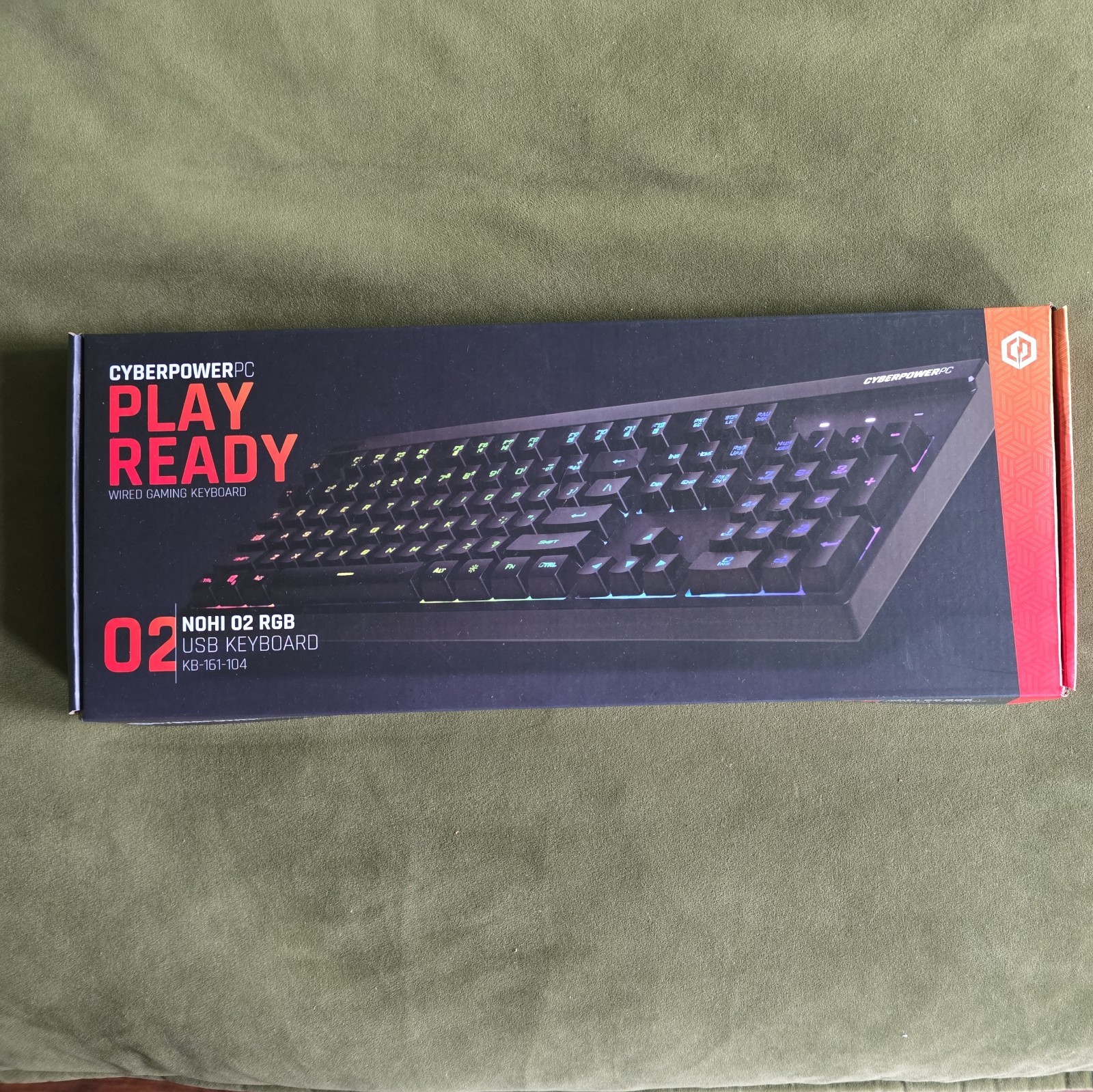 CyberPower PC Play Ready Wired Gaming USB Keyboard NOHI 02 RGB KB-161-104