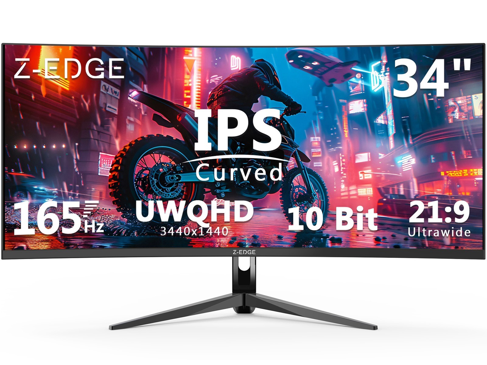UG34I 34" Ultra Wide 21:9 WQHD 3440x1440 165Hz 1ms IPS Curved Gaming Monitor