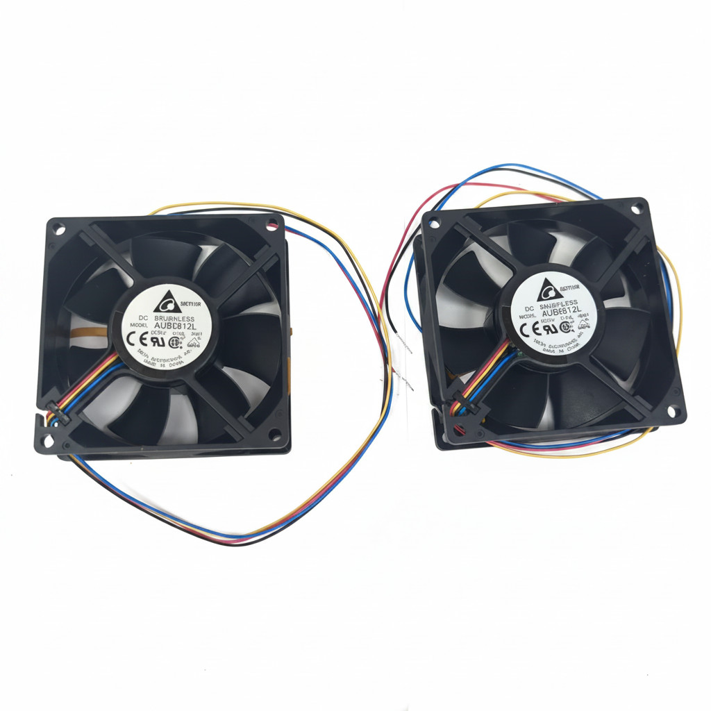 Lot of 2 DC Brushless Computer Fan 12V 0.14A 80x80x25mm Model AUB0812L New